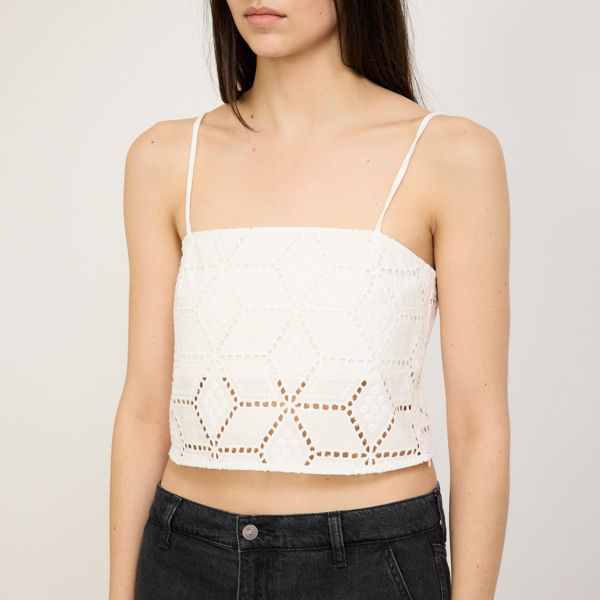 Bassike | Cotton Lace Cami White | Maplestore