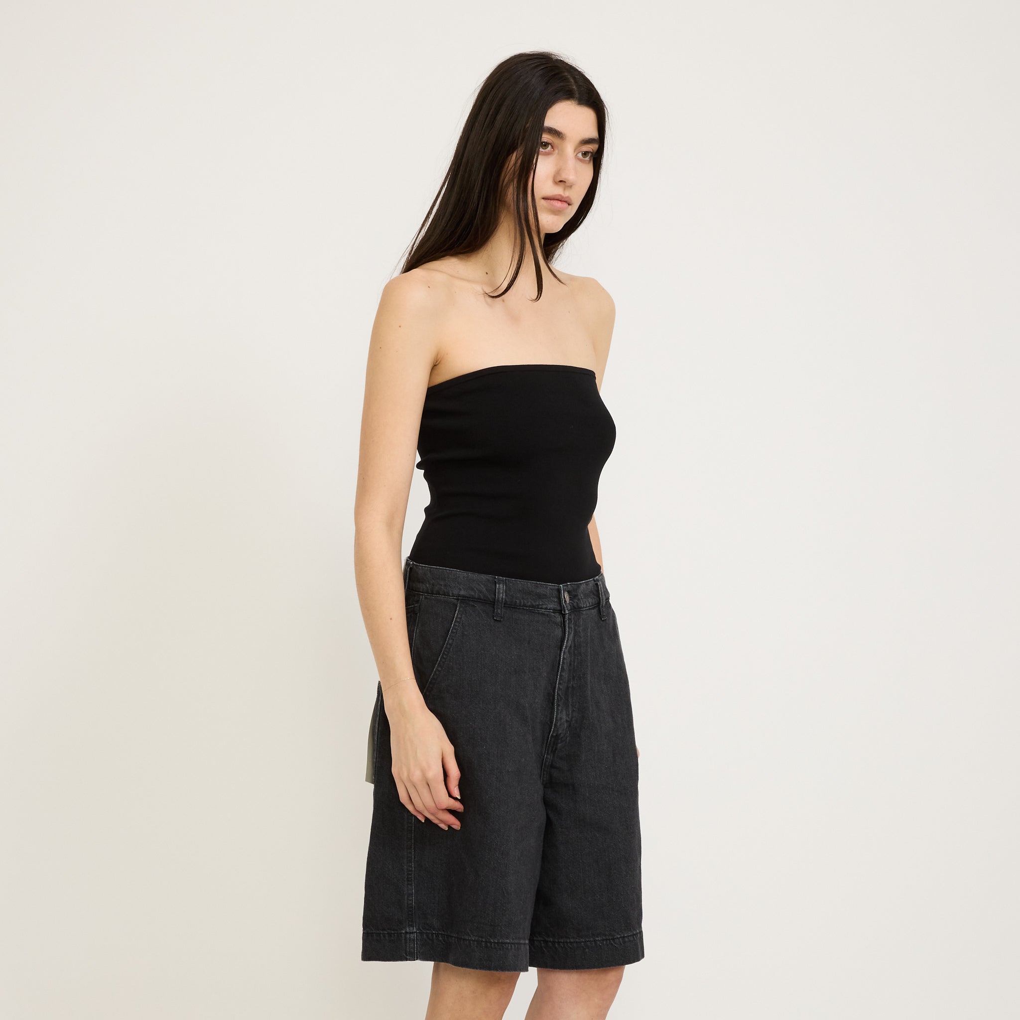 Bassike | Mercerised Cotton Tubular Knit Black | Maplestore