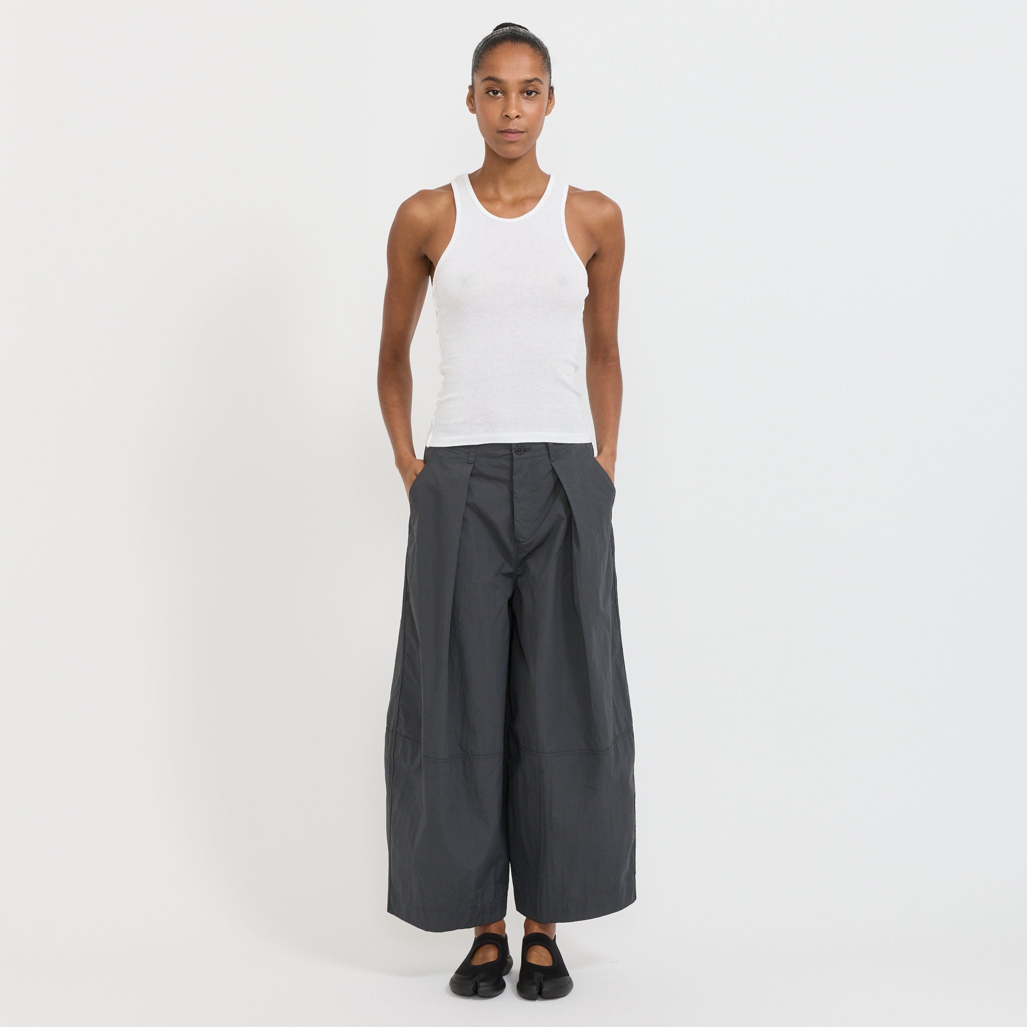 Racer Back Rib Tank White