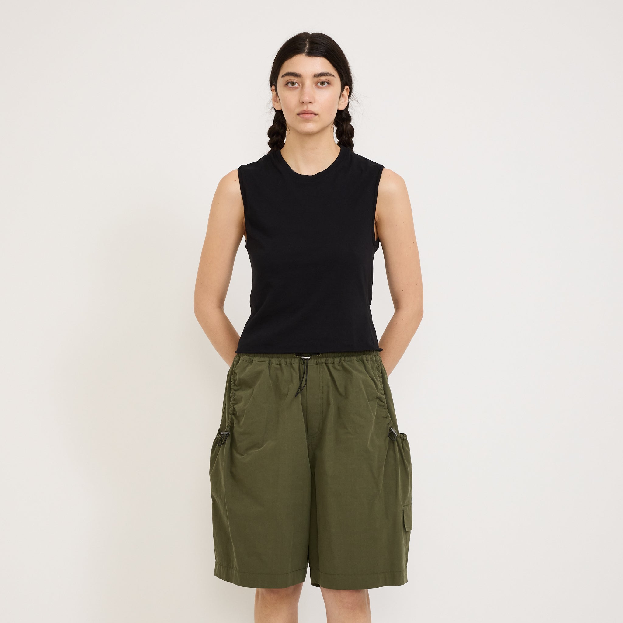 Bassike | Raw Edge Baby Tank Black | Maplestore