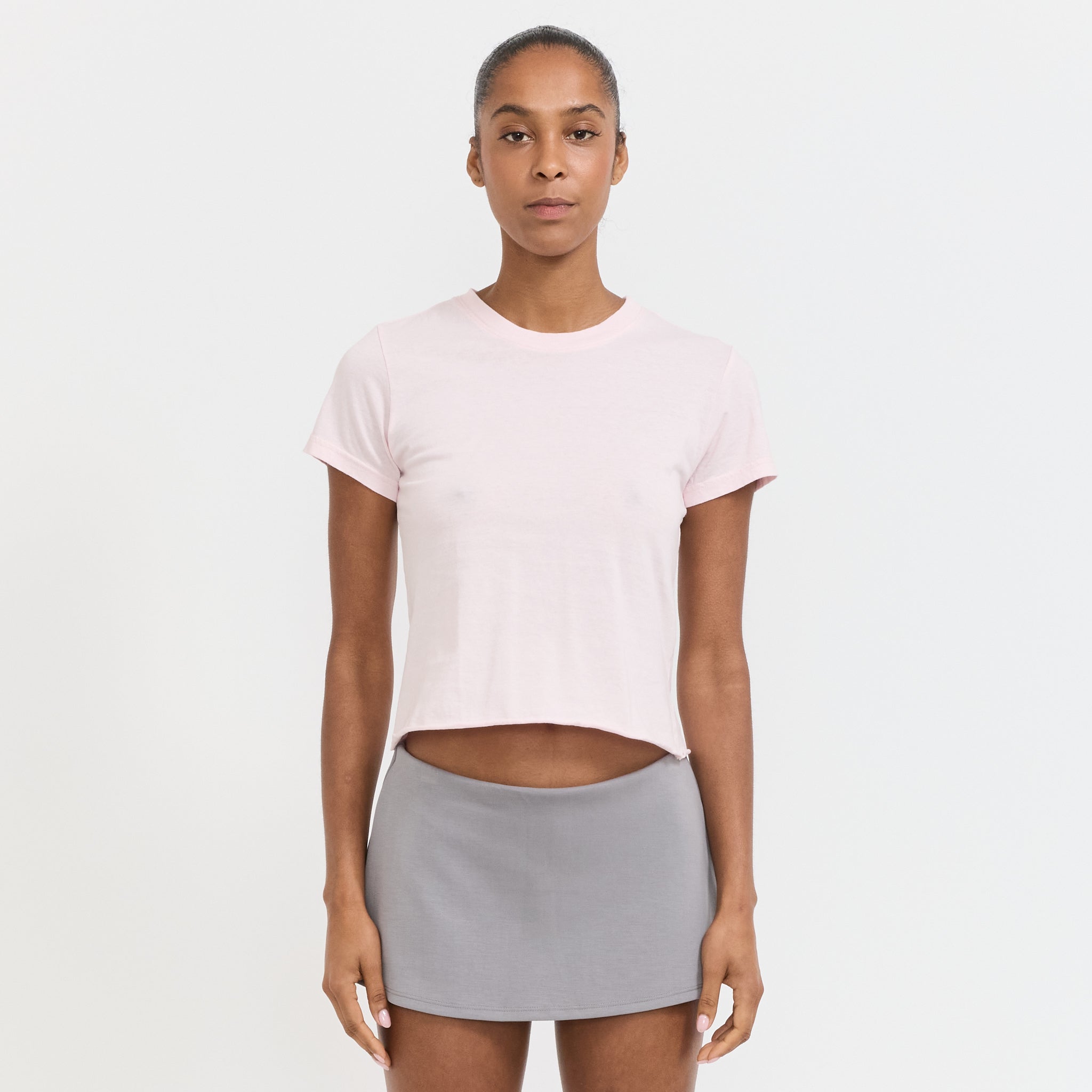 Raw Edge Baby T-Shirt Powder Pink