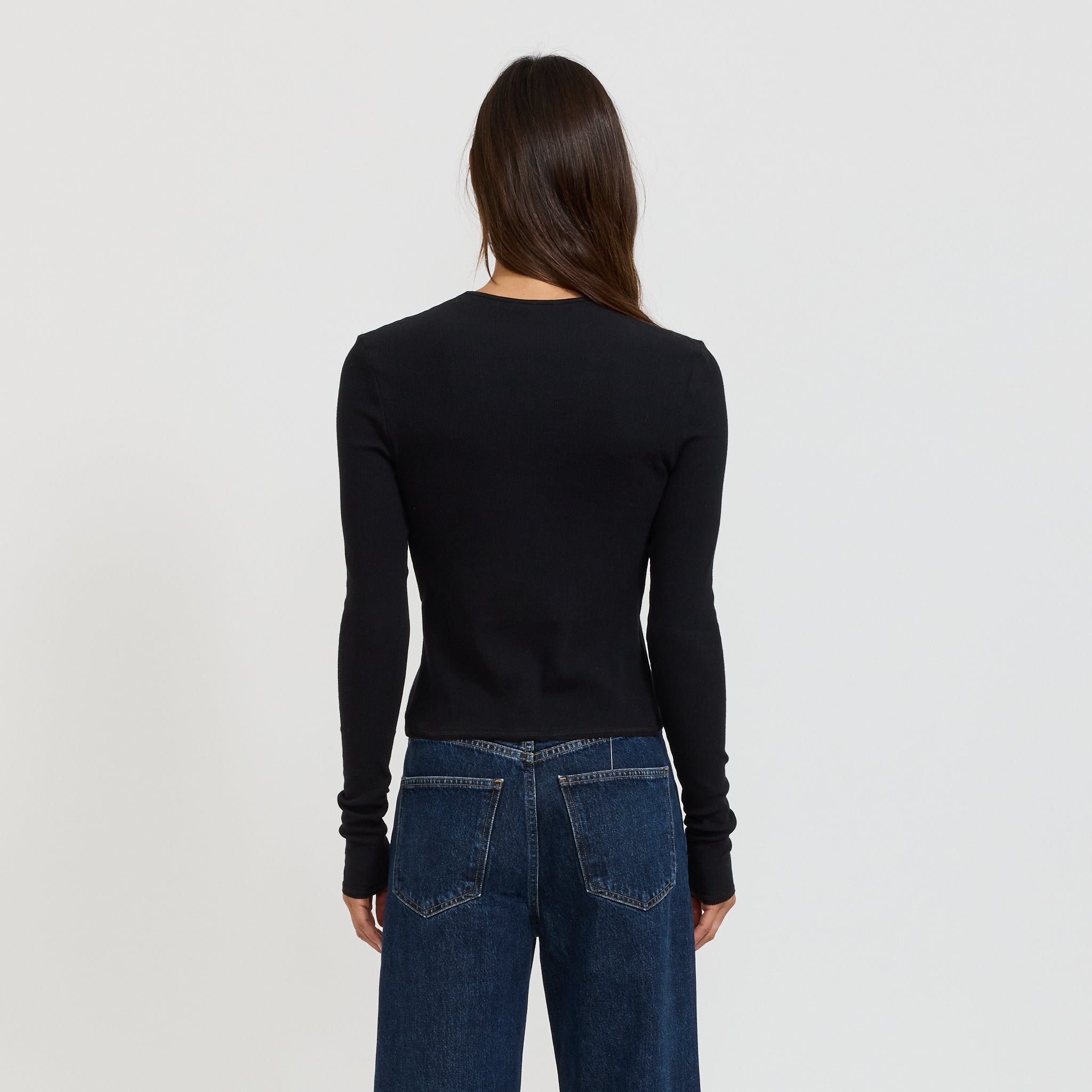 Bassike | Slim Fit Cut Out Detail Top Black | Maplestore