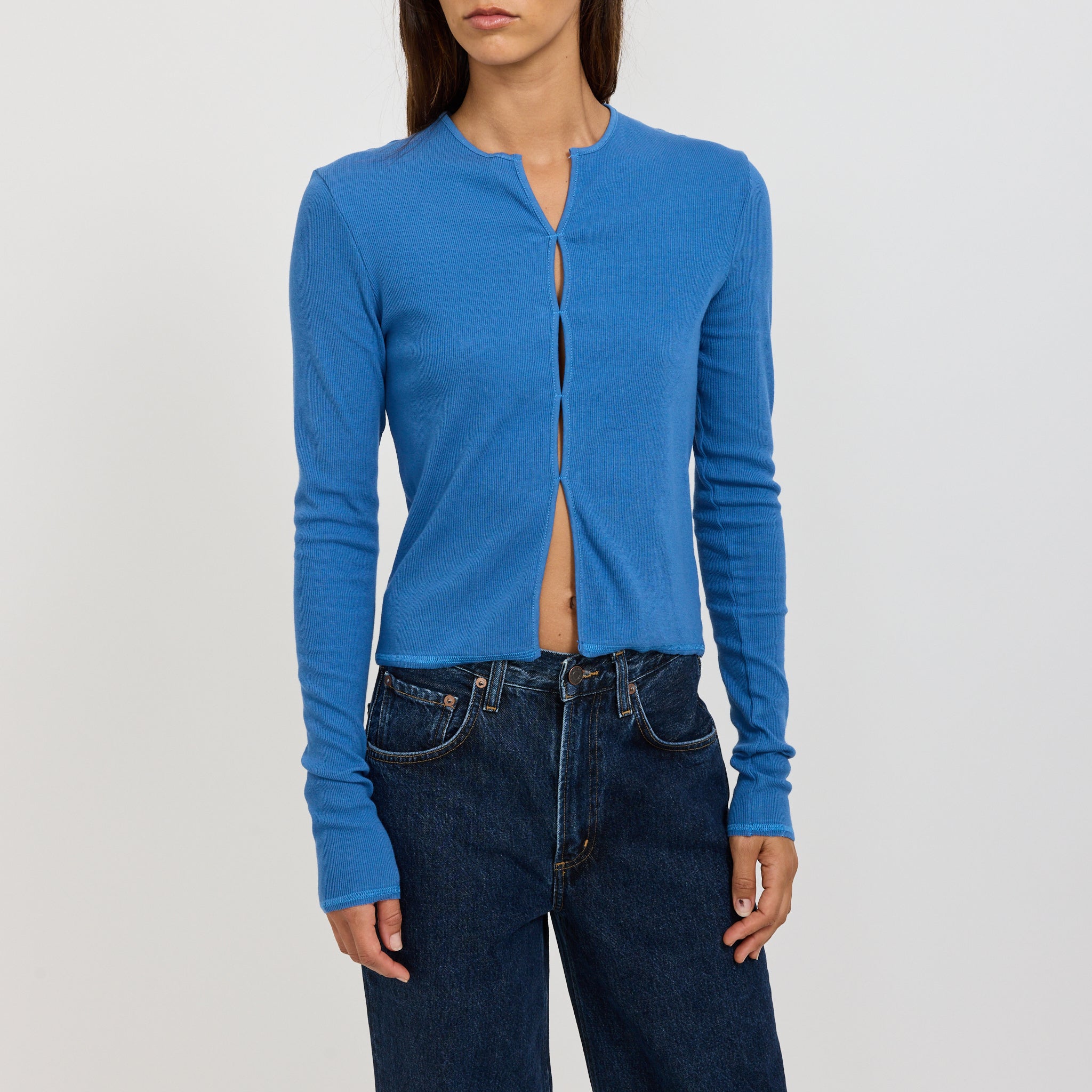 Bassike | Slim Fit Cut Out Detail Top Dutch Blue | Maplestore