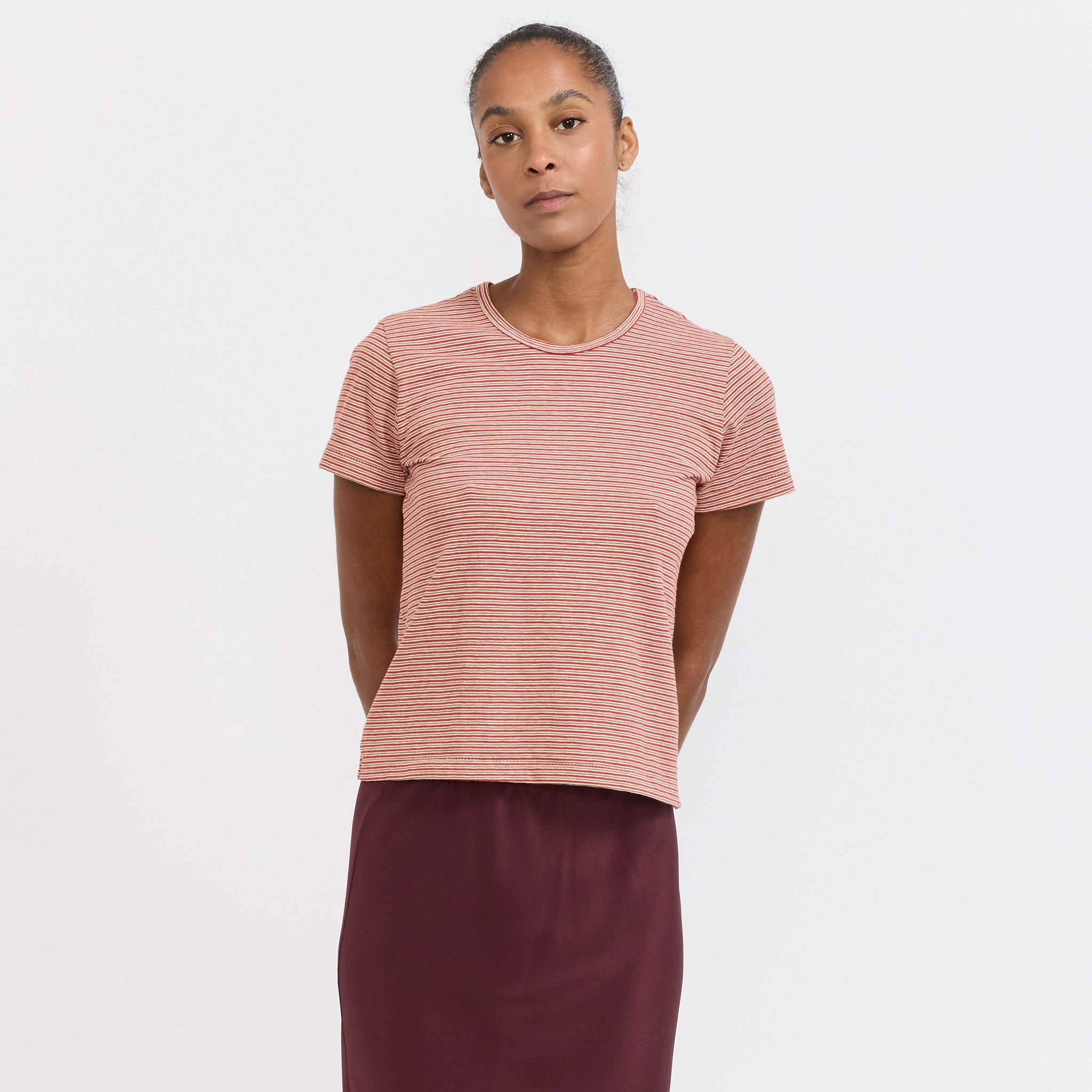 Stripe Heritage T-Shirt Red/Natural/Olive
