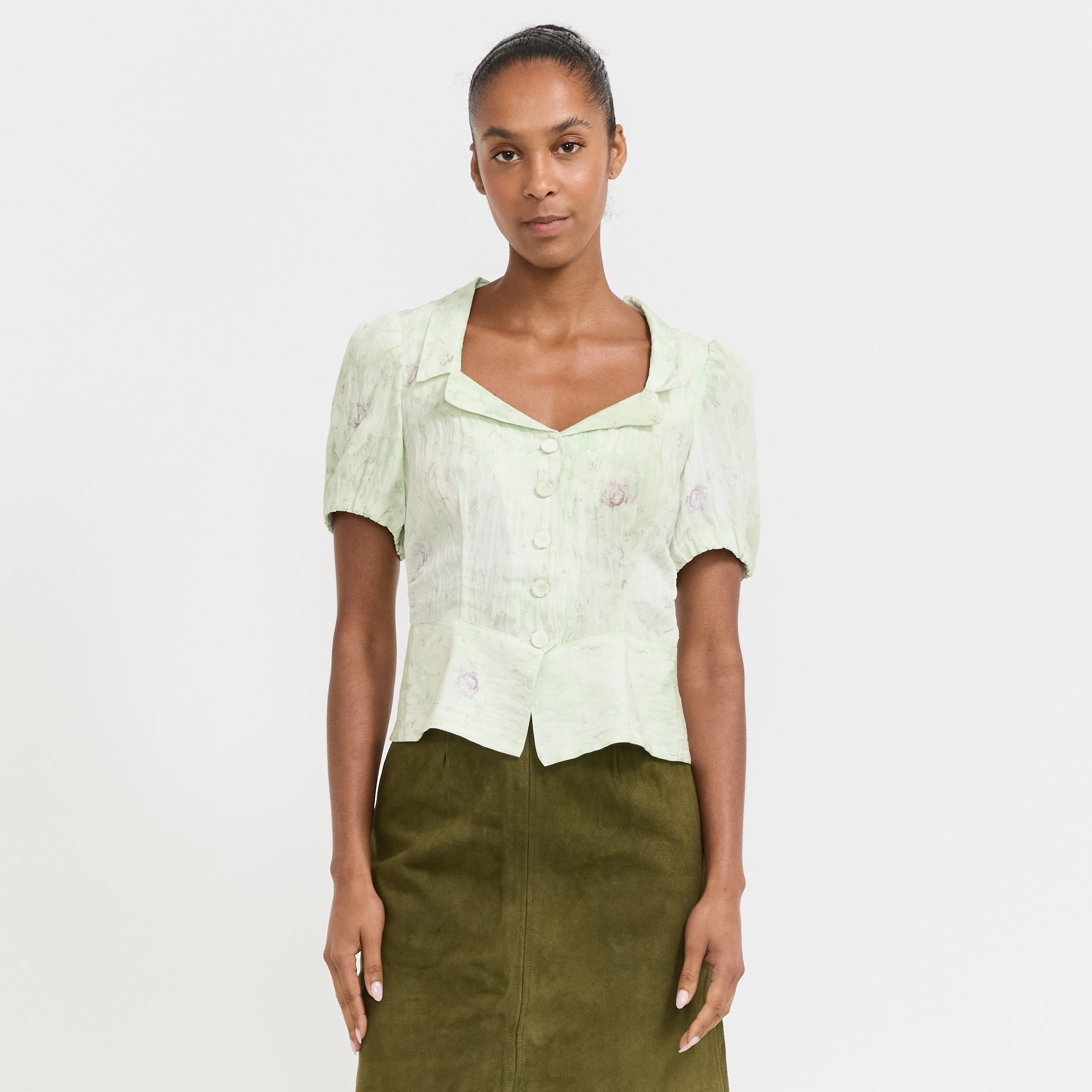 Baum Und Pferdgarten | Macaia Blouse Distorted Green Flower | Maplestore