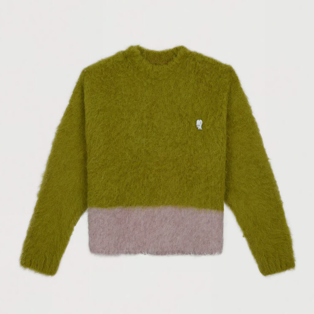 Brain Dead | Super Hairy Boxy Knit Sweater Lime | Maplestore