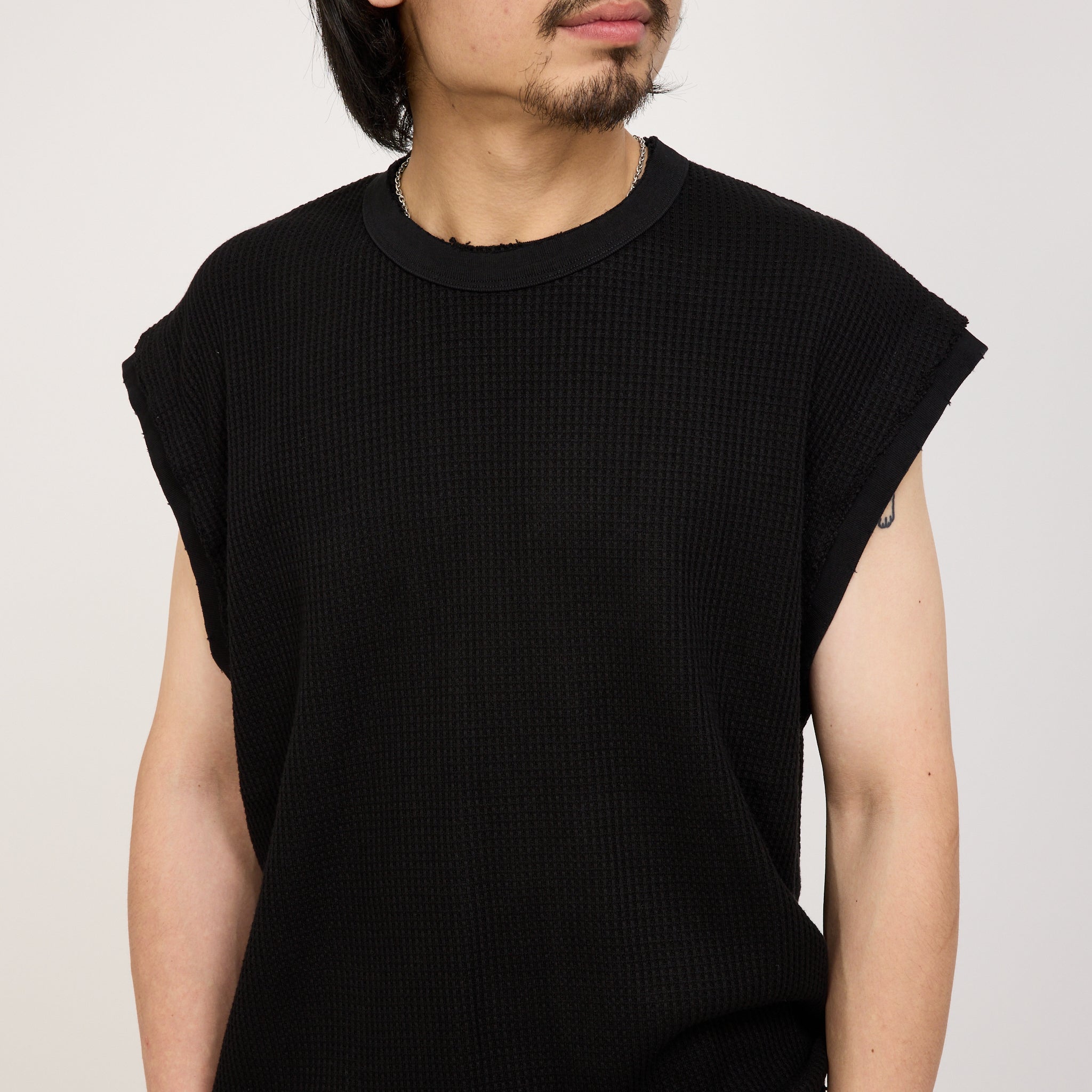 Thrashed Waffle Singlet Black