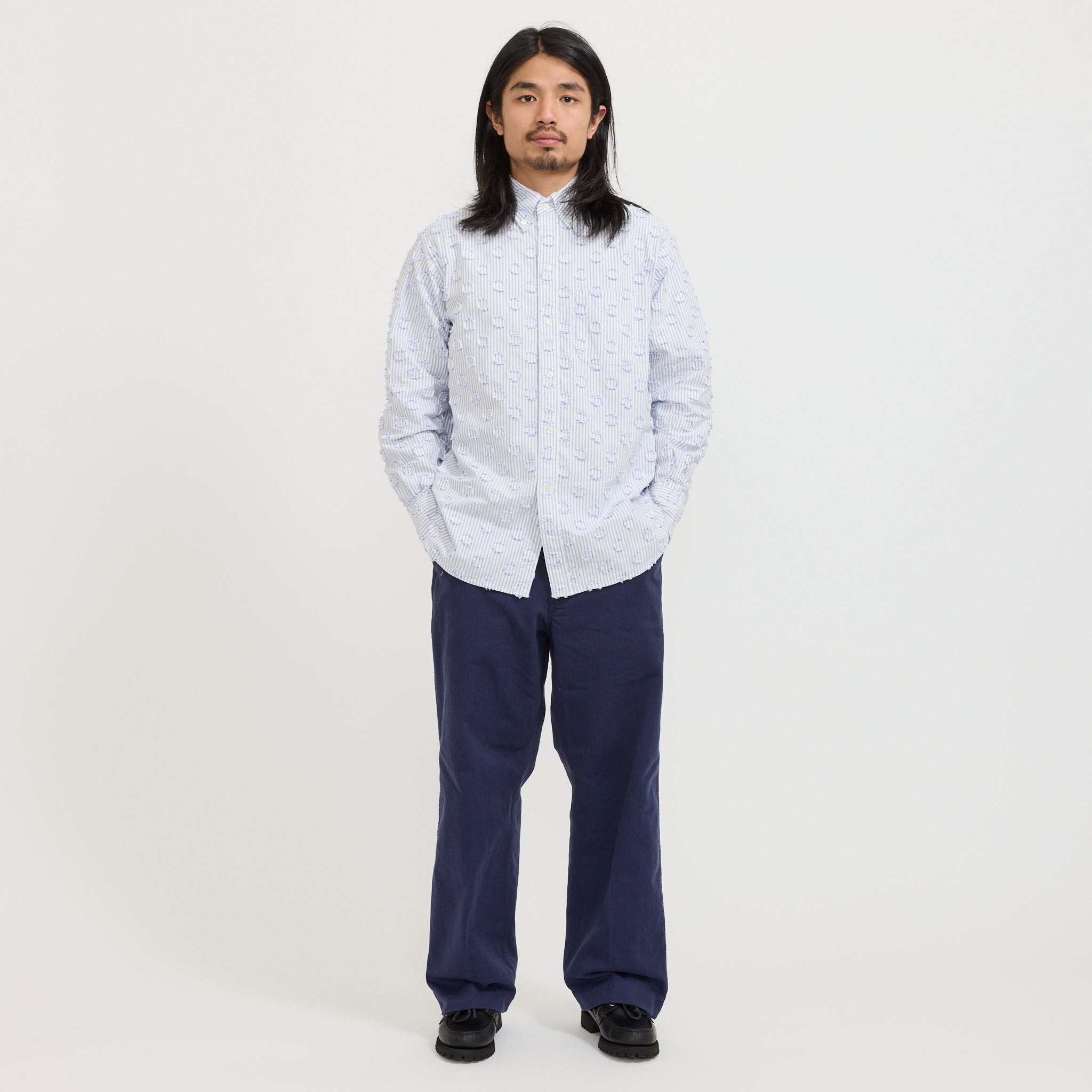 Classic Fit Burnout Dot Candy Stripe Blue Stripe