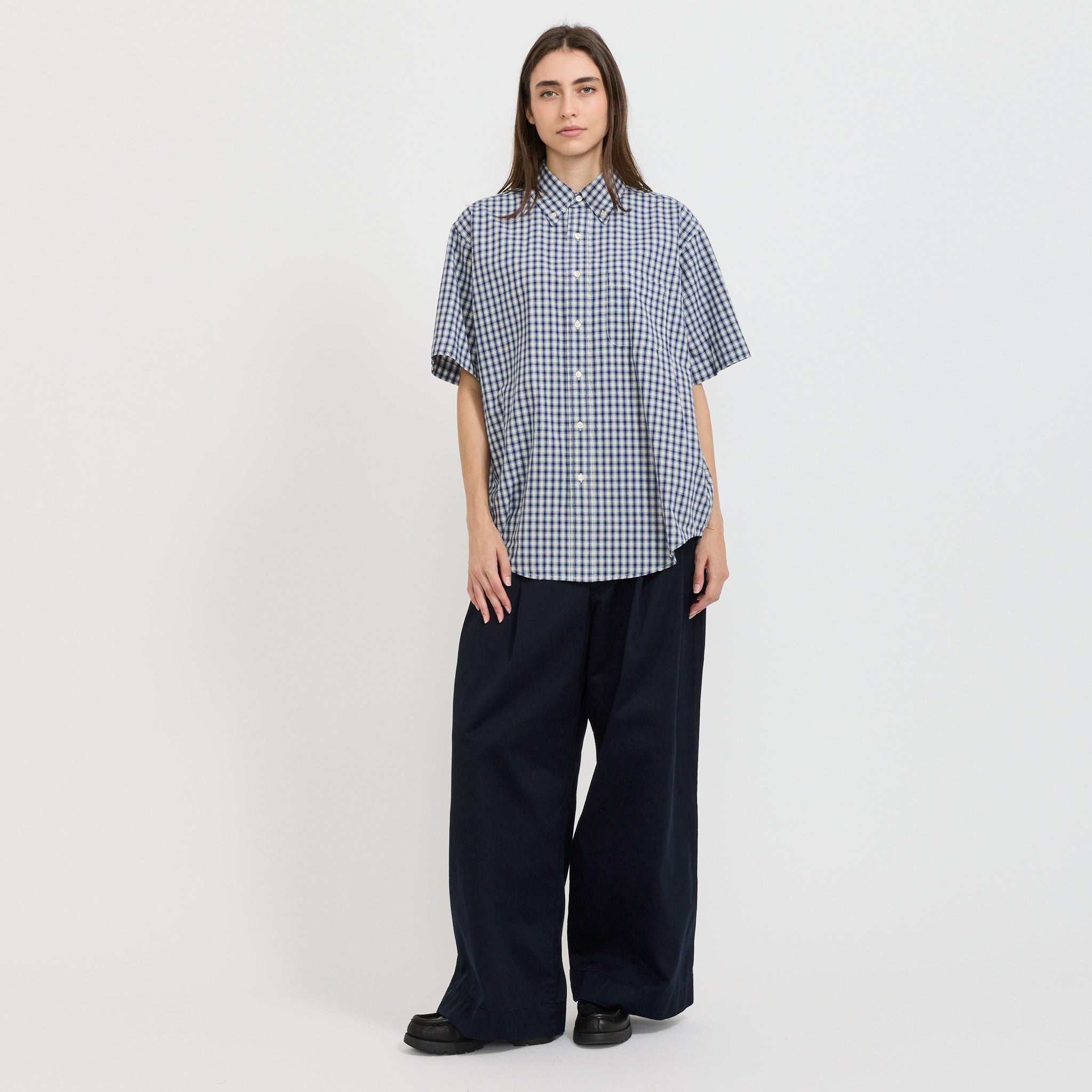 Beams Boy | BOY Check Big BD Shirt Navy | Maplestore