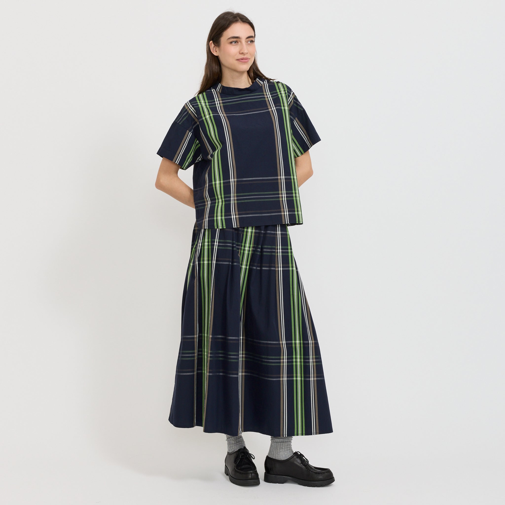 Beams Boy | BOY Big Tartan Skirt Navy | Maplestore