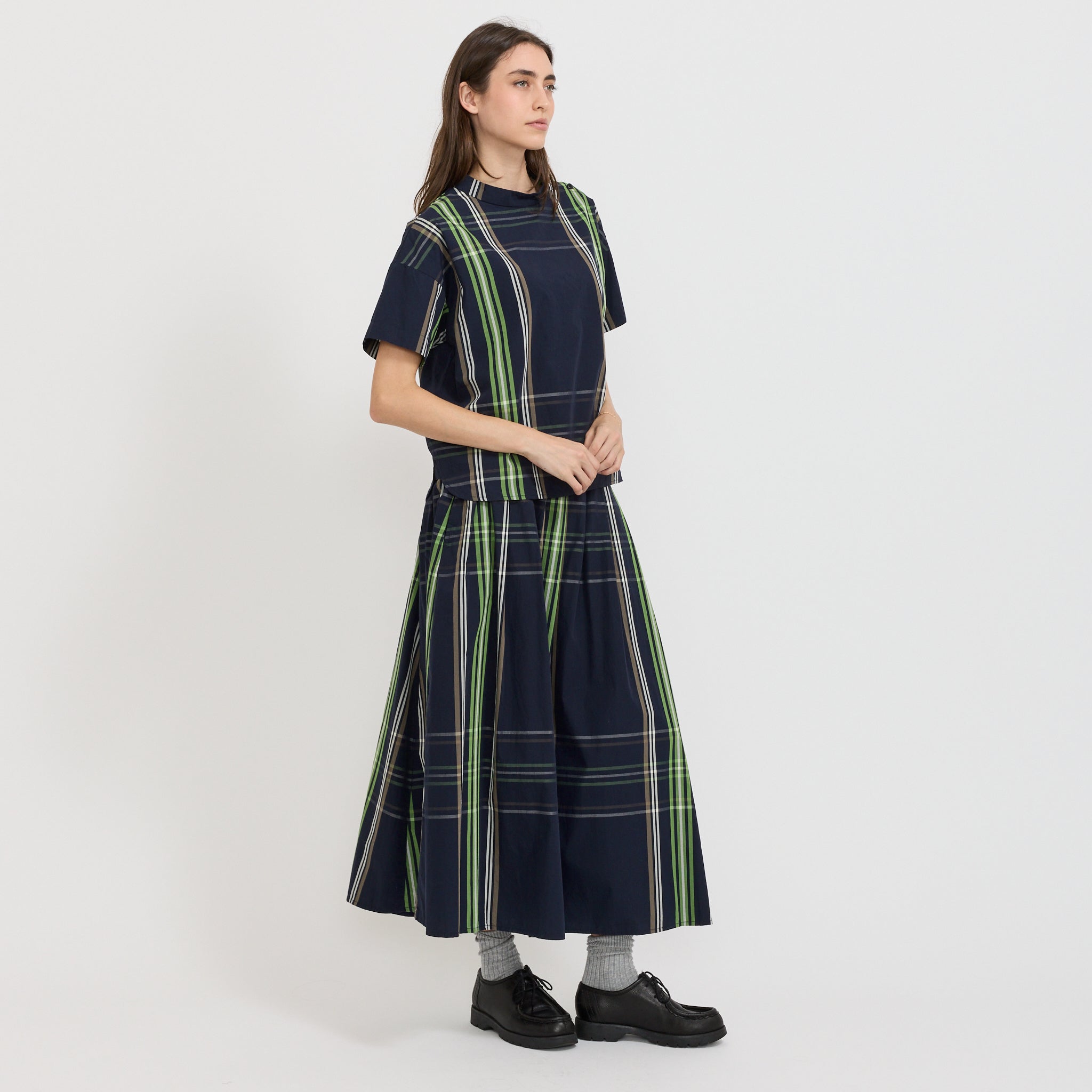 Beams Boy | BOY Big Tartan Short Sleeve Navy | Maplestore