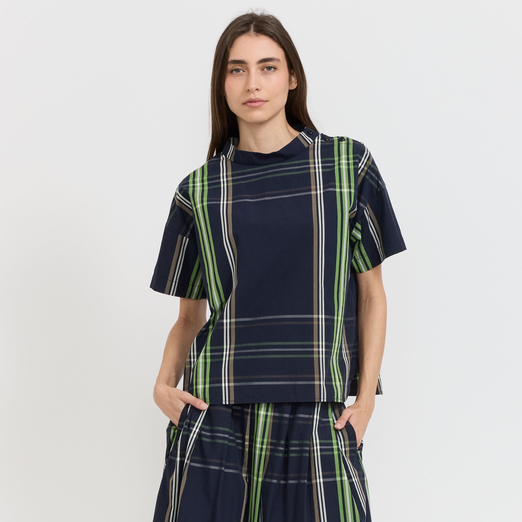 Beams Boy | BOY Big Tartan Short Sleeve Navy | Maplestore