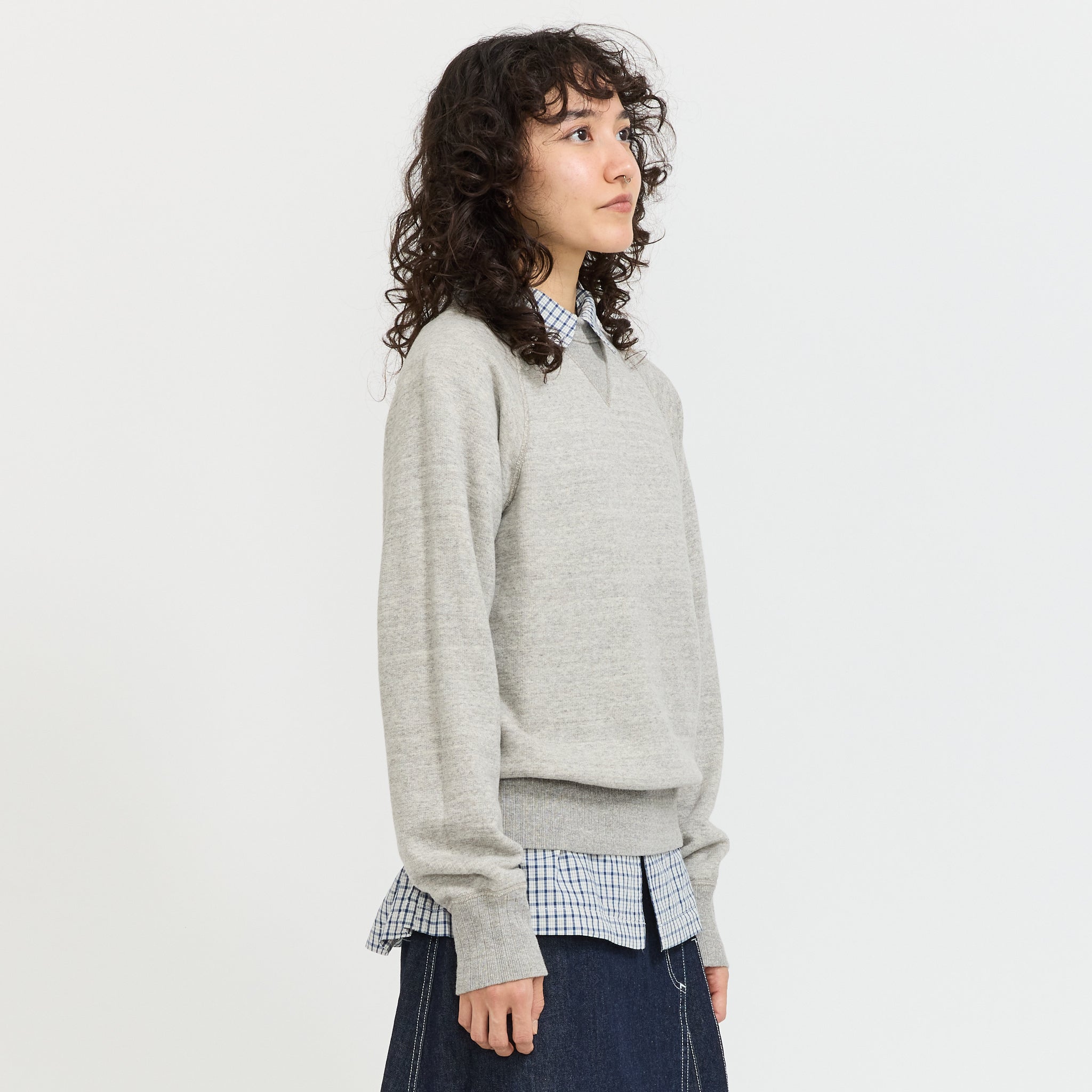 Broad Rib Crewneck Sweater Grey
