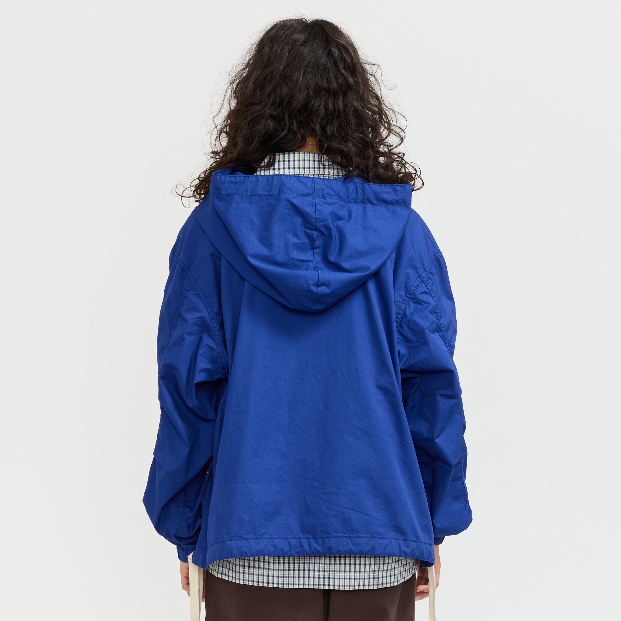 Side Button Anorak Blouson Blue