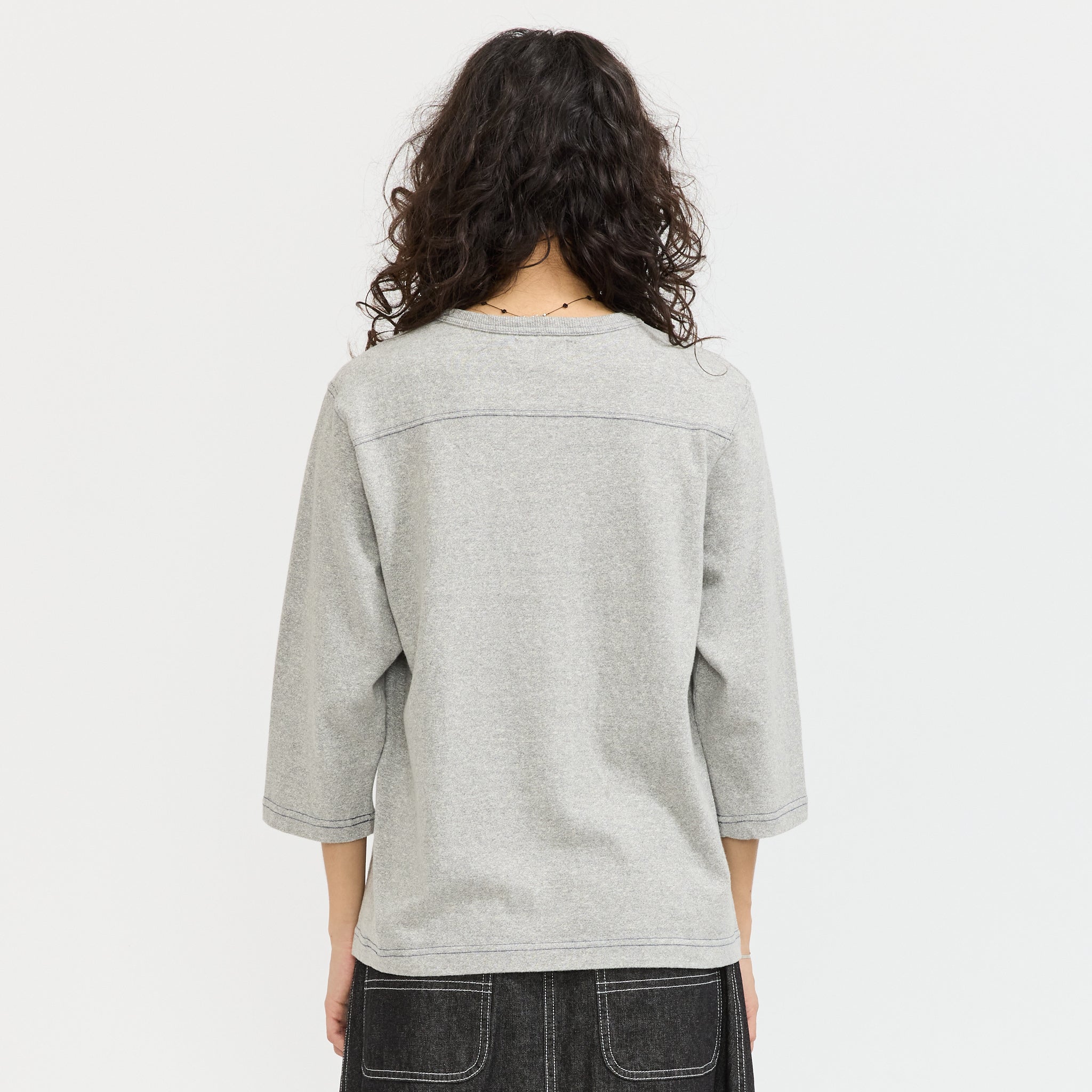 3/4 Sleeve Football Tee Grey