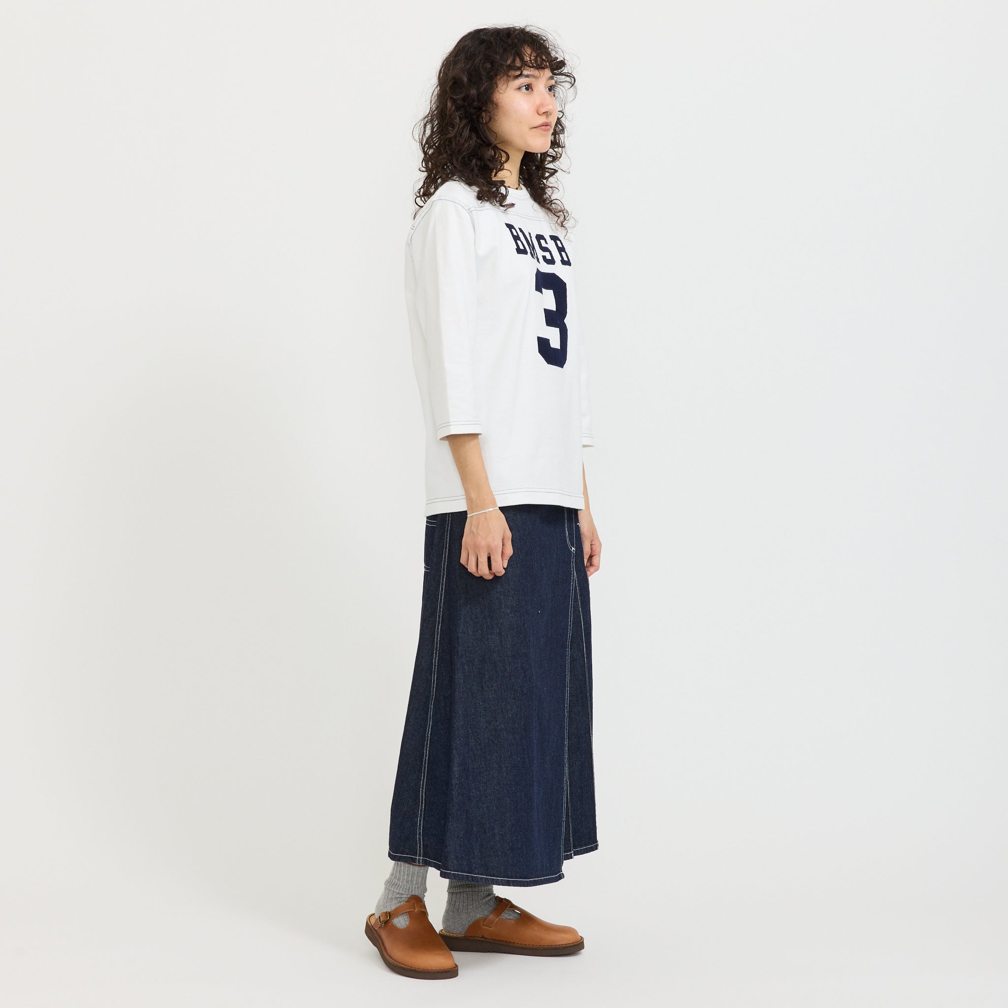 3/4 Sleeve Football Tee White