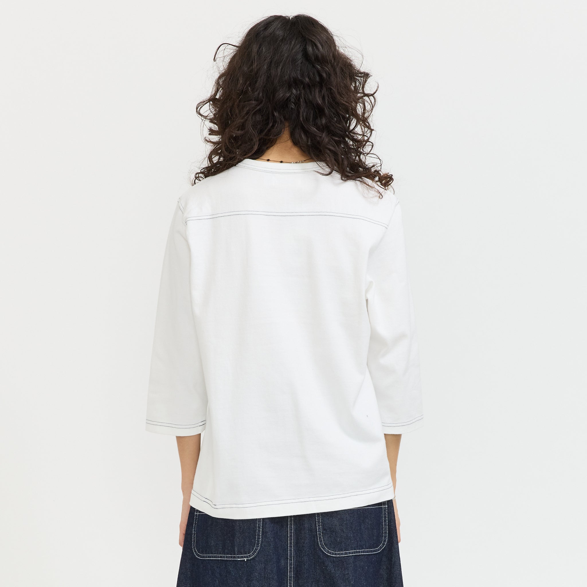 3/4 Sleeve Football Tee White