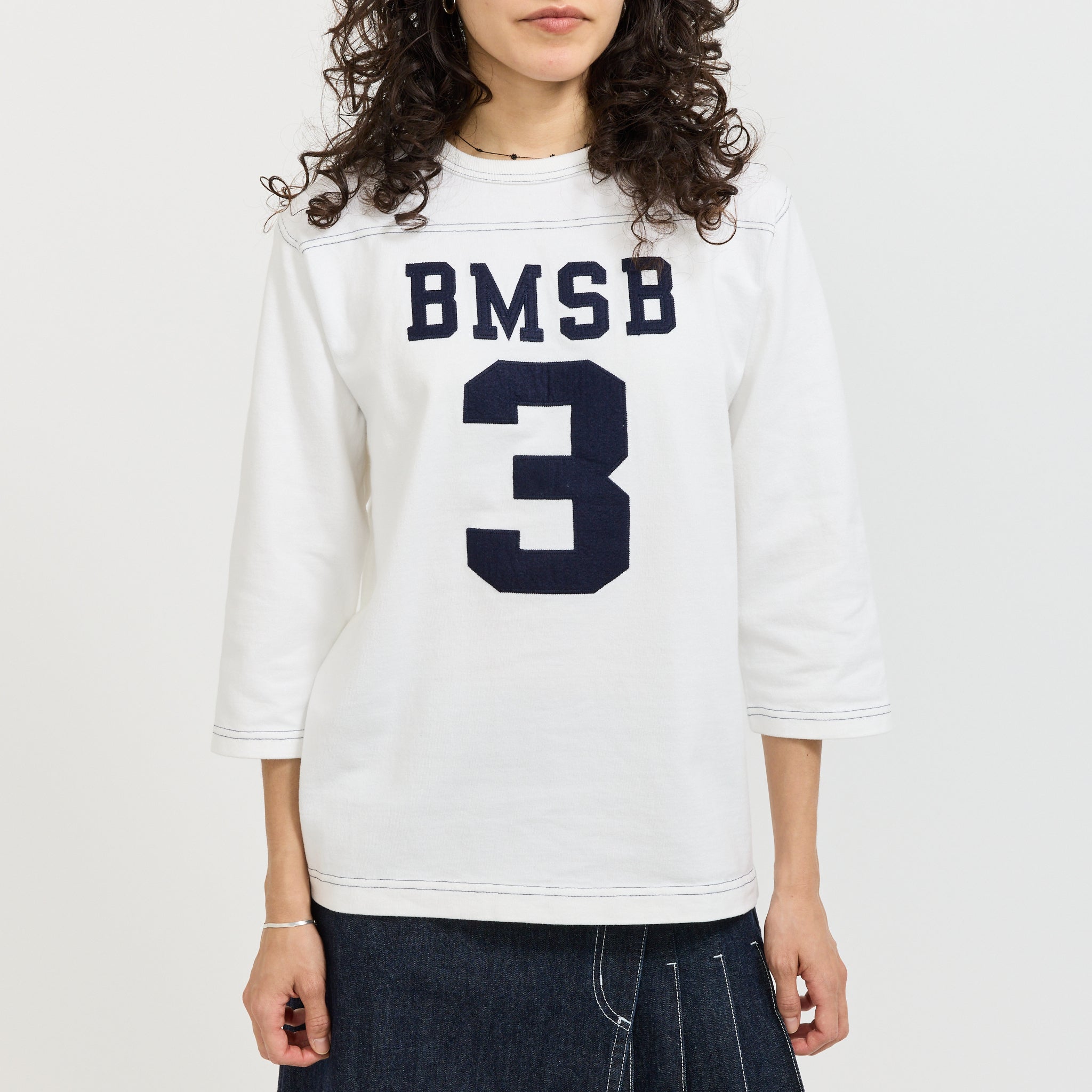 3/4 Sleeve Football Tee White