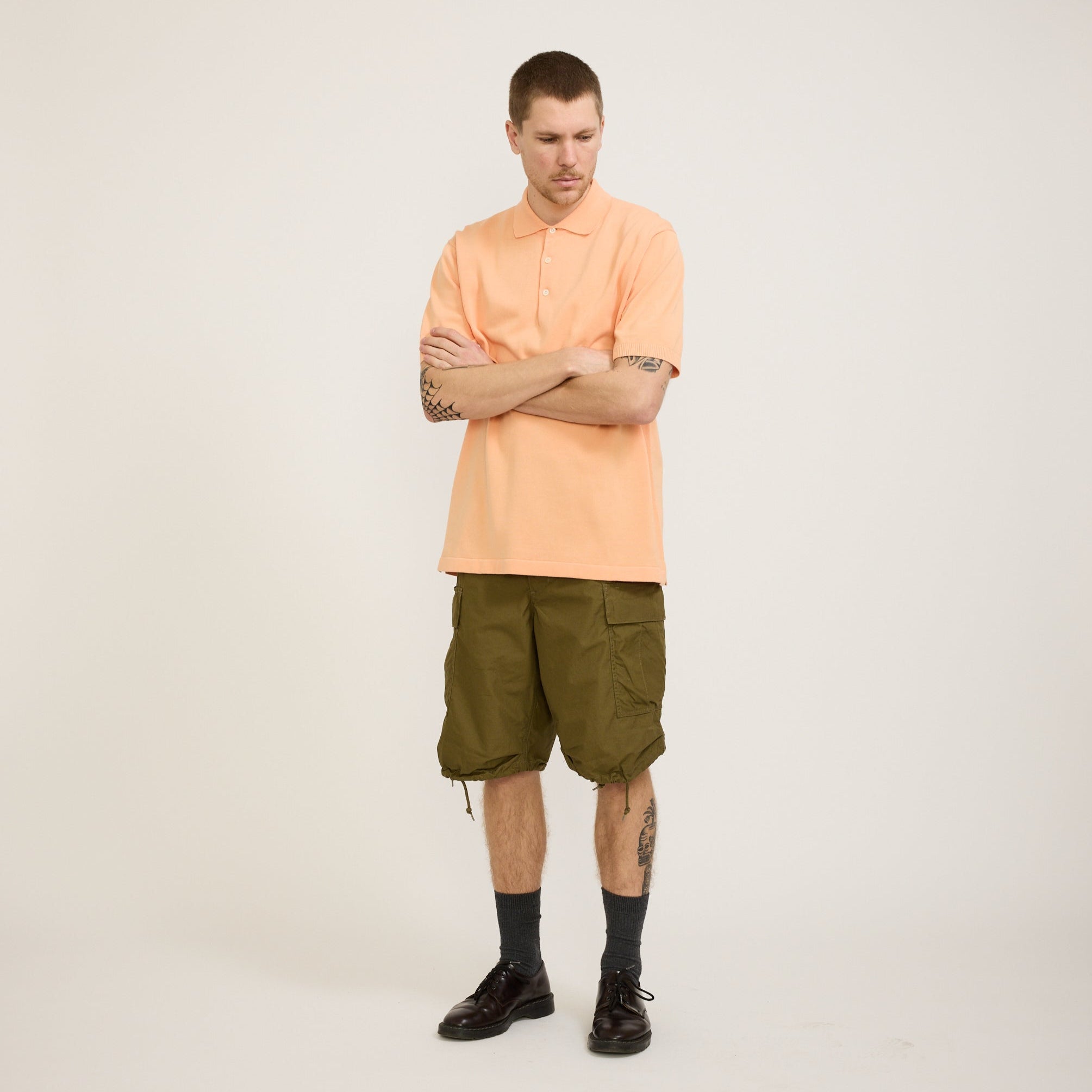 Beams Plus | Knit Polo 12G Orange | Maplestore