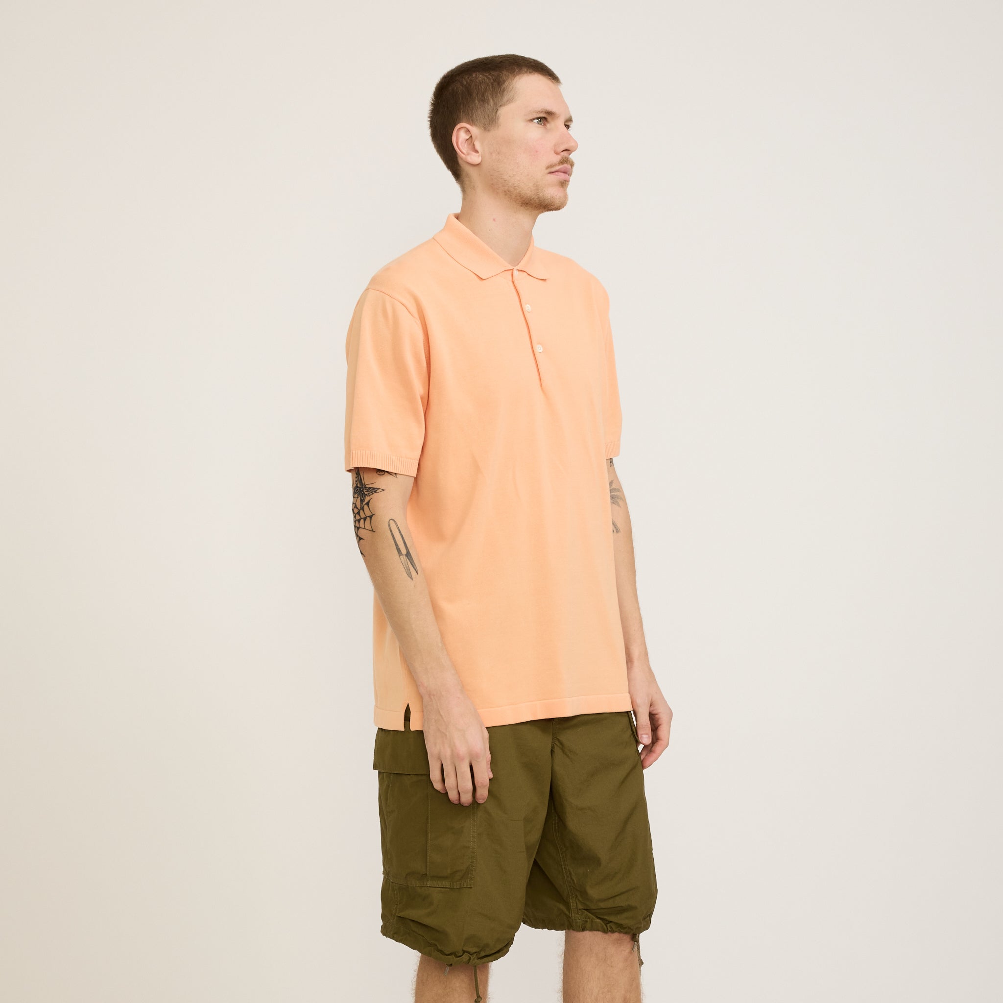 Beams Plus | Knit Polo 12G Orange | Maplestore