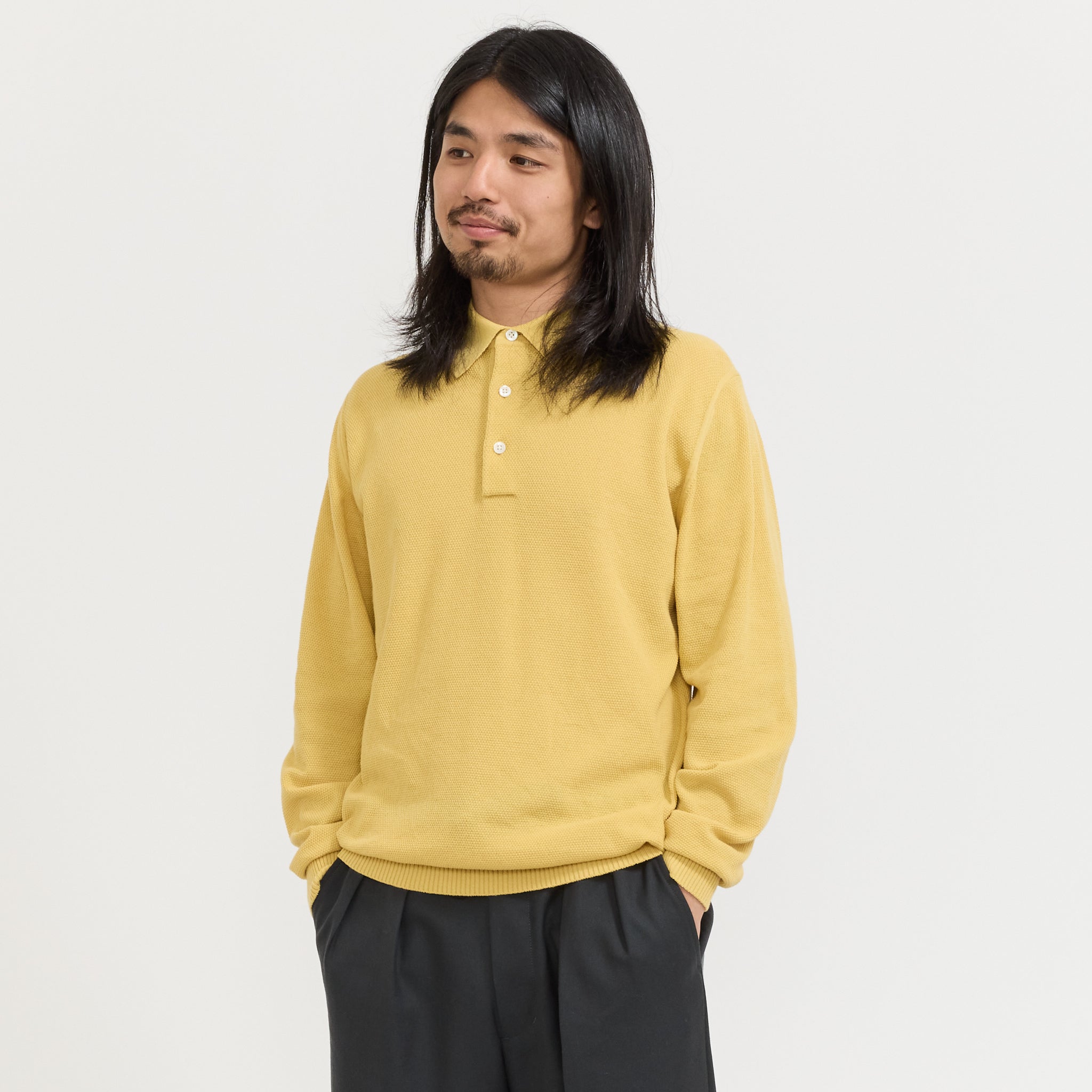 Knit Polo Pique 14G Yellow