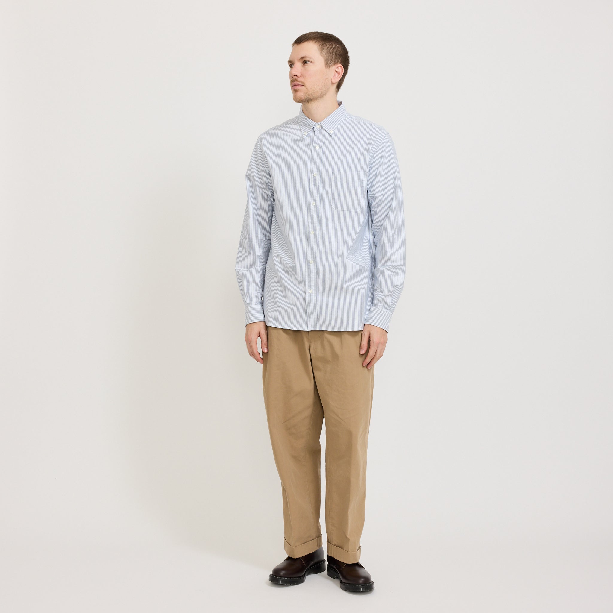 Beams Plus | B.D. Oxford Candy Stripe Blue | Maplestore