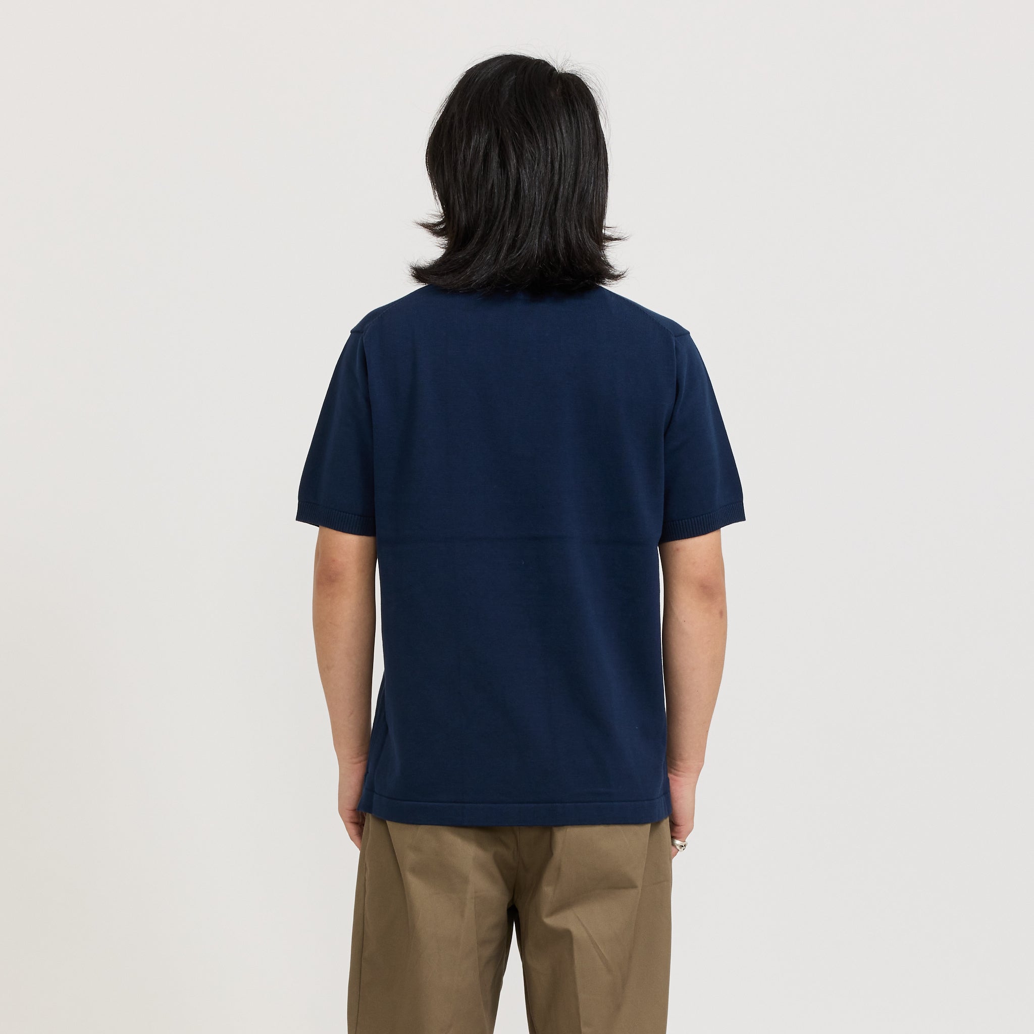 Beams Plus | Knit Polo 12G Navy | Maplestore