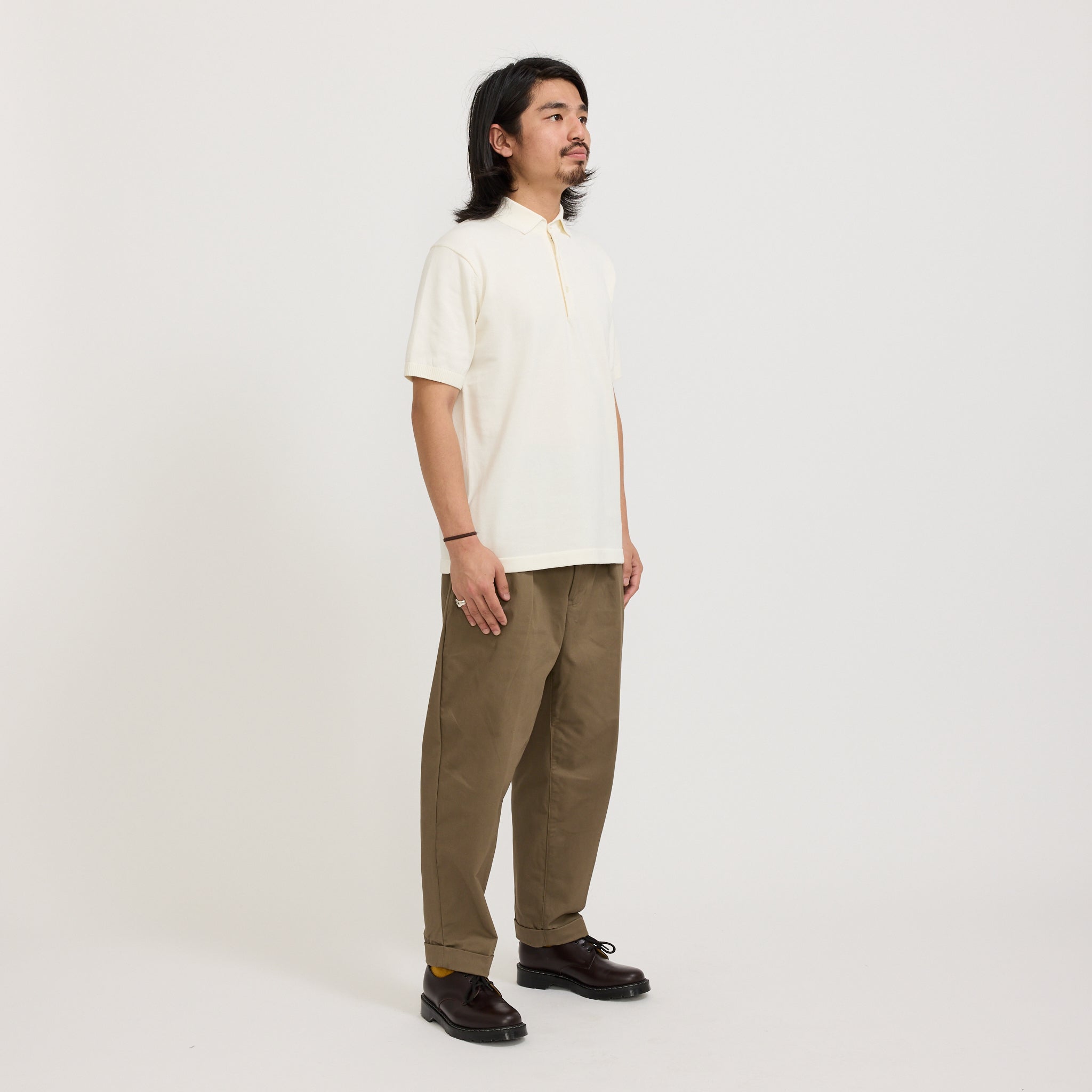 Beams Plus | Knit Polo 12G Off White | Maplestore