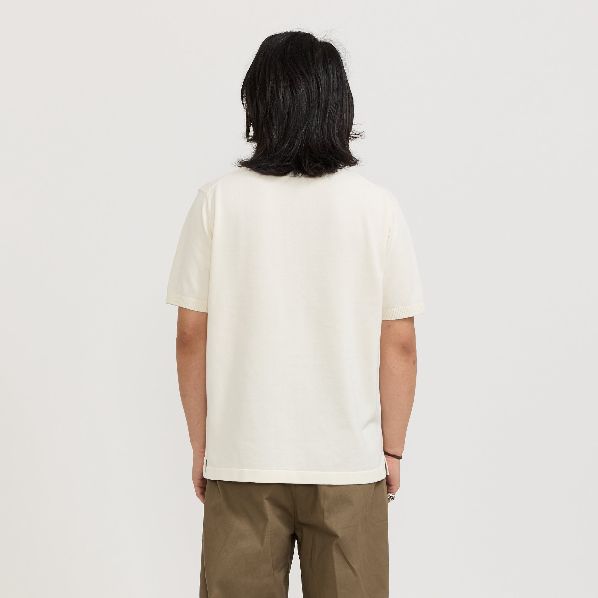Beams Plus | Knit Polo 12G Off White | Maplestore