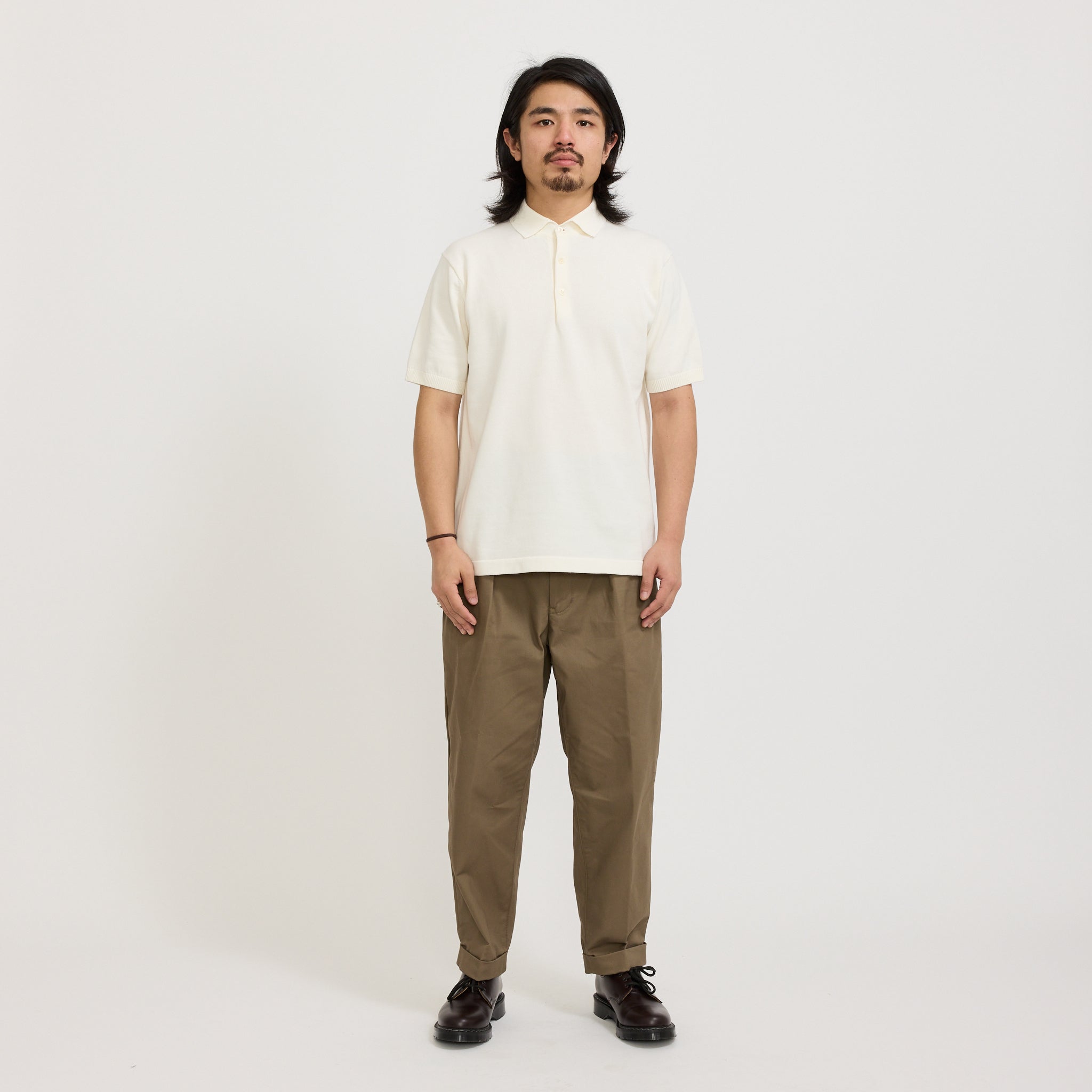 Beams Plus | Knit Polo 12G Off White | Maplestore