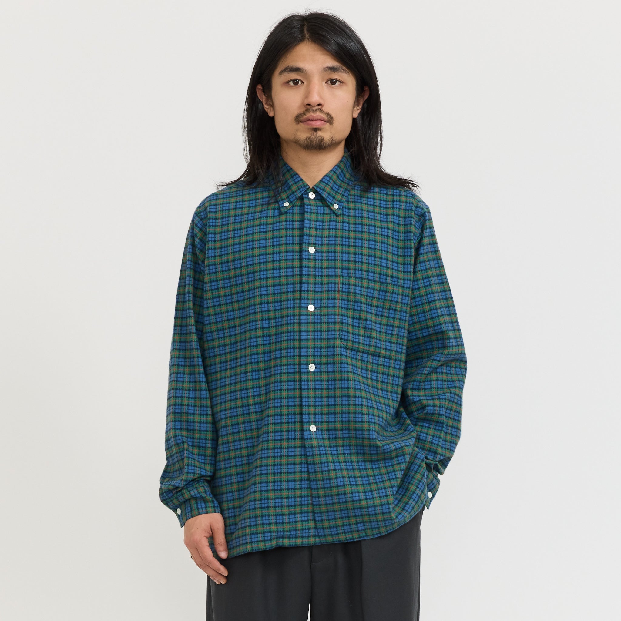 Open B.D. Dobby Plaid Blue Plaid