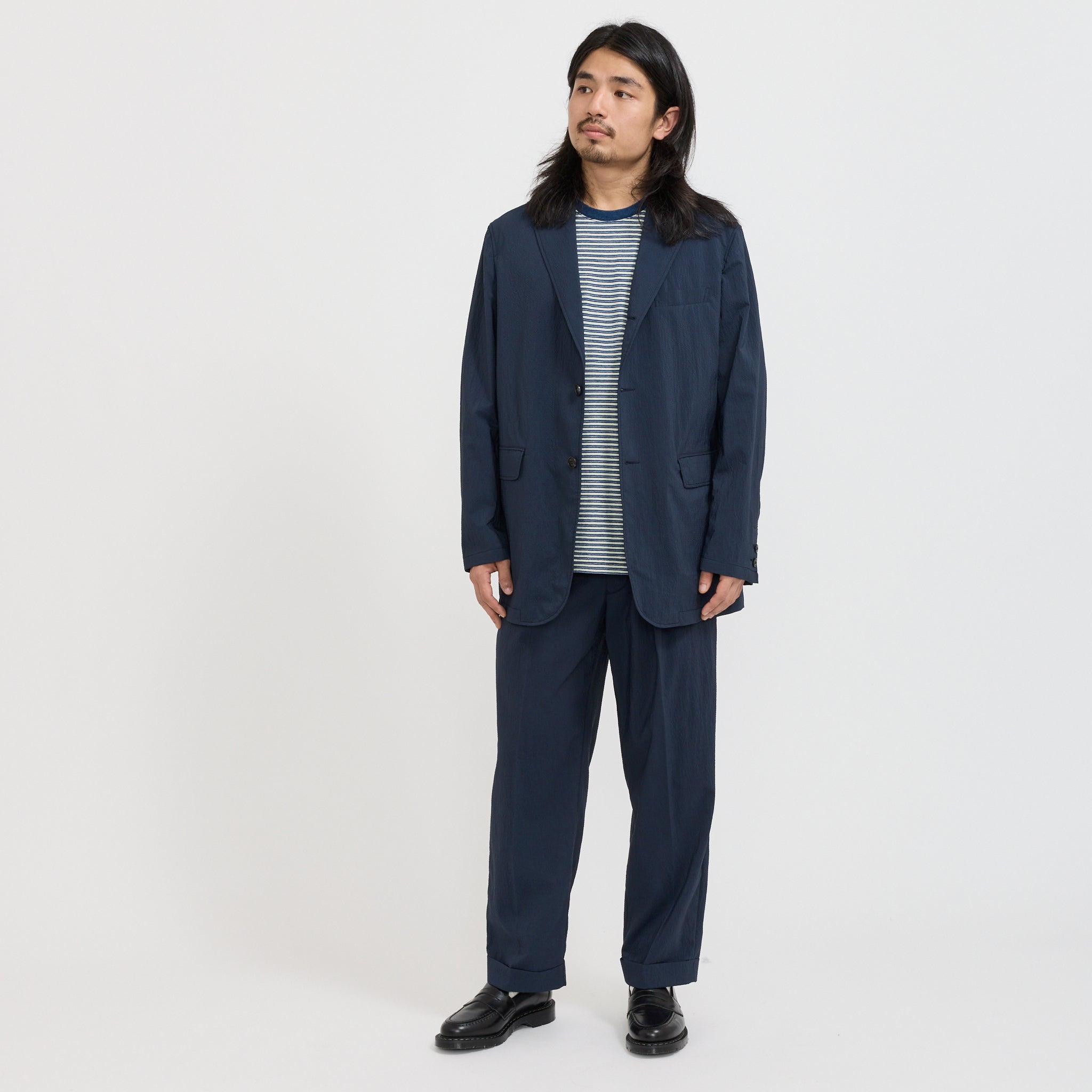 Beams Plus | 3B Anywhere Jacket Seersucker Navy | Maplestore