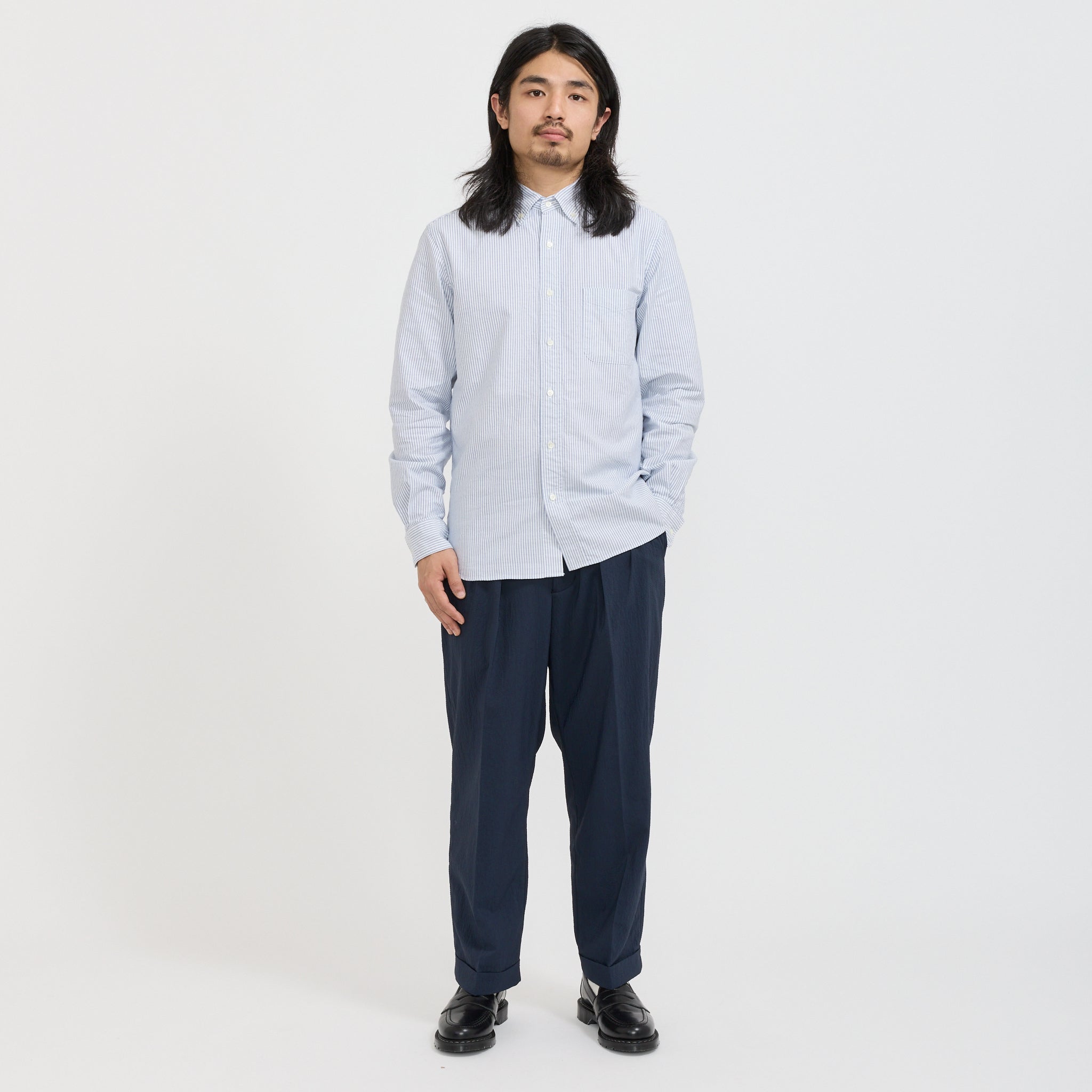Beams Plus | B.D. Oxford Candy Stripe Blue | Maplestore