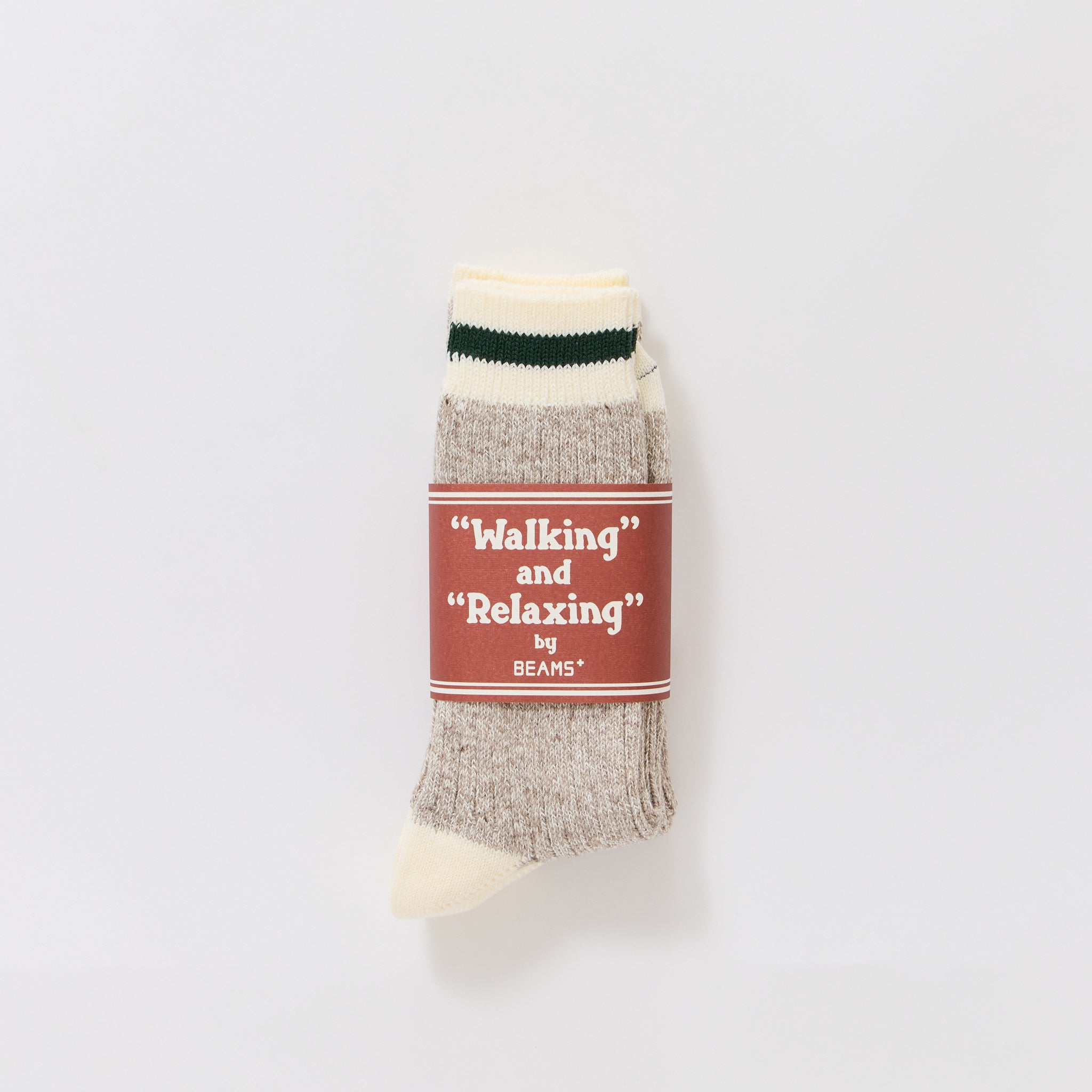 Beams Plus | Rag Socks Oatmeal/Green | Maplestore