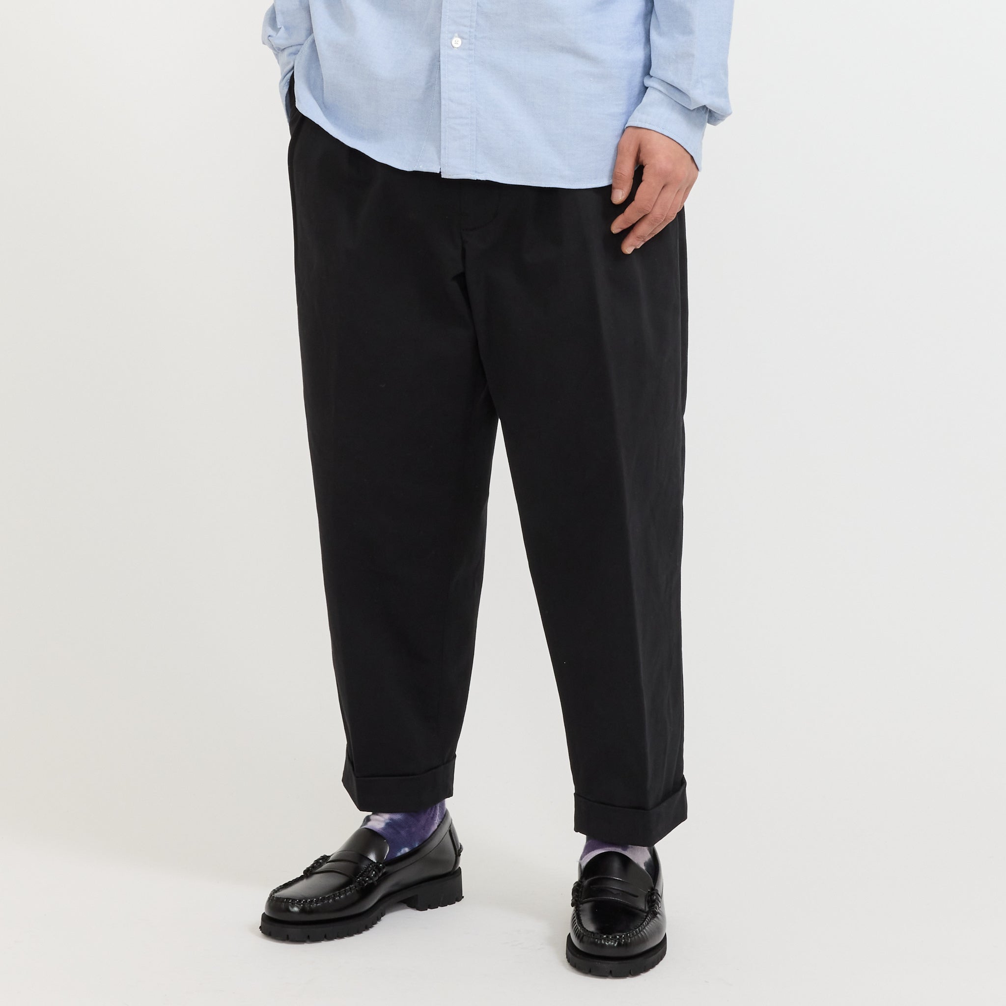 2 Pleats Twill Pant Black