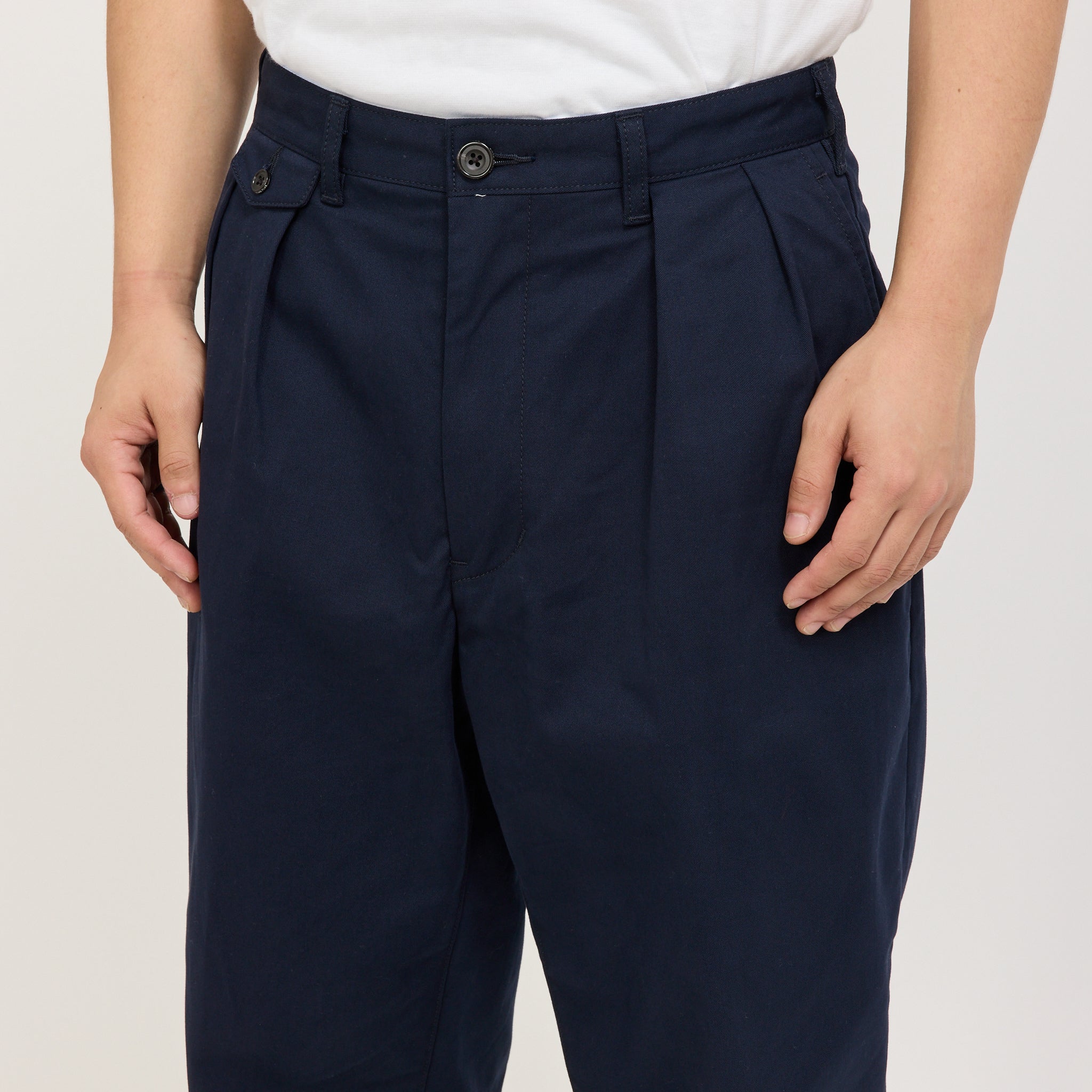 Beams Plus | 2 Pleats Twill Pant Navy | Maplestore