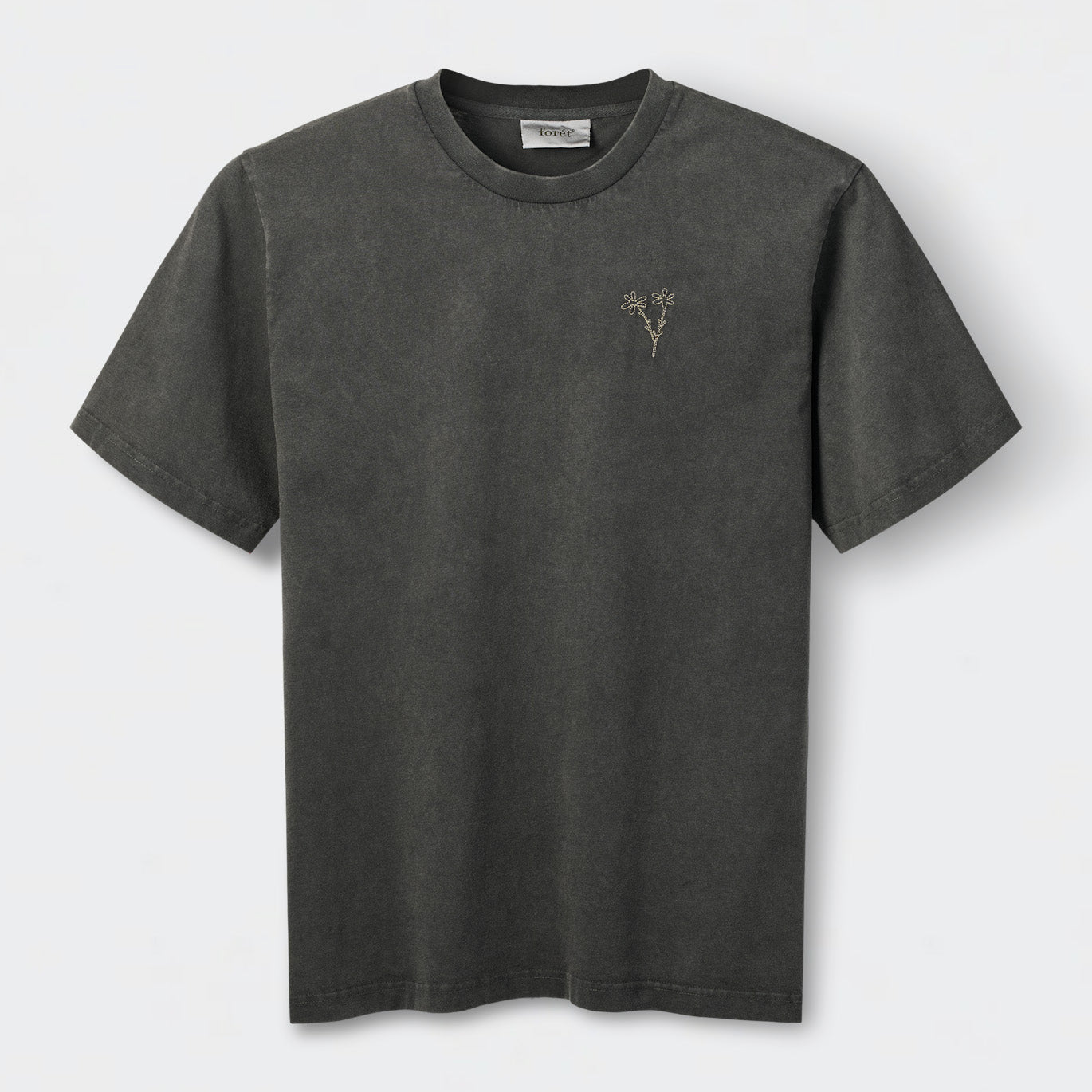 Foret | Bouquet T-Shirt Washed Black | Maplestore
