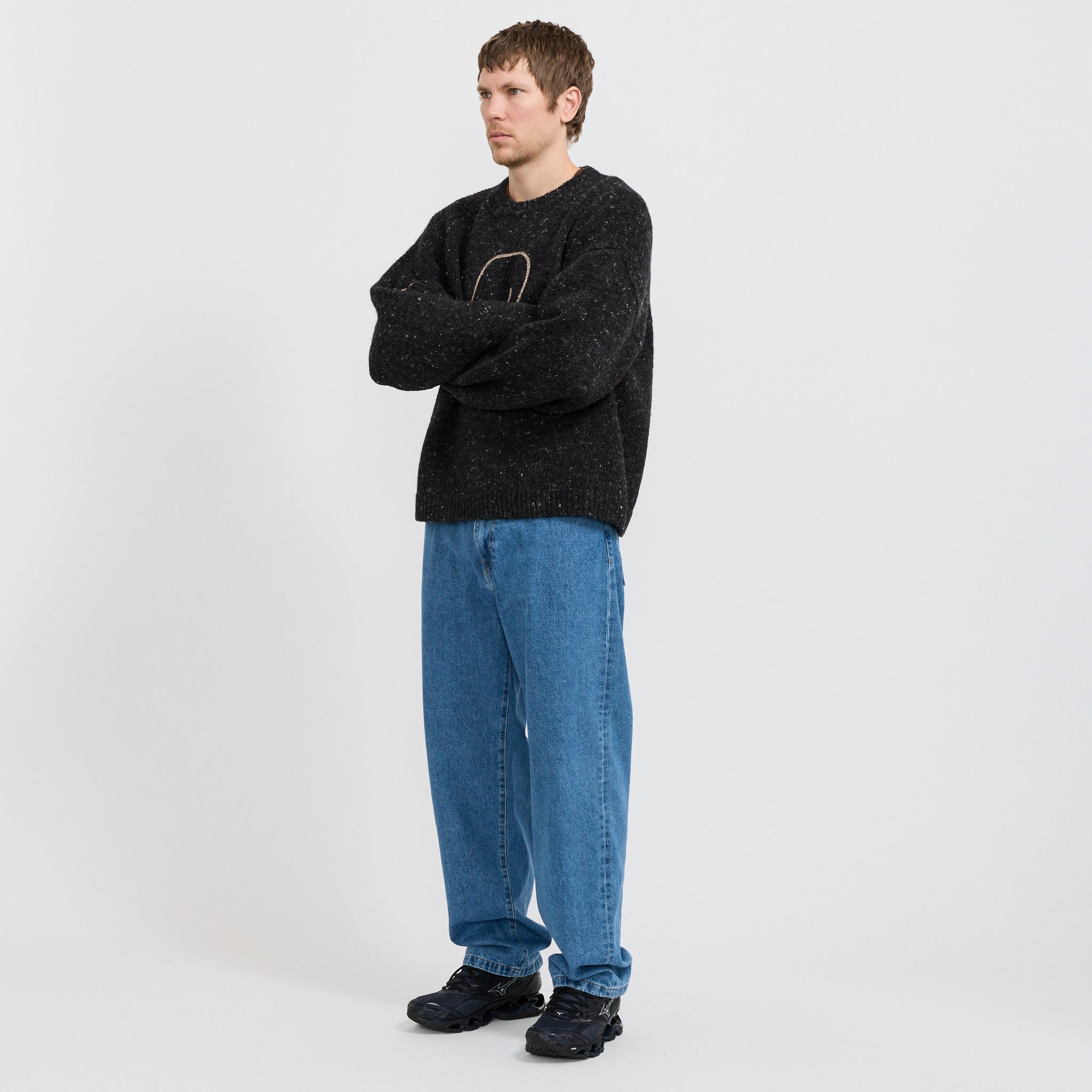 Logohead Alpaca Crewneck Sweater Charcoal