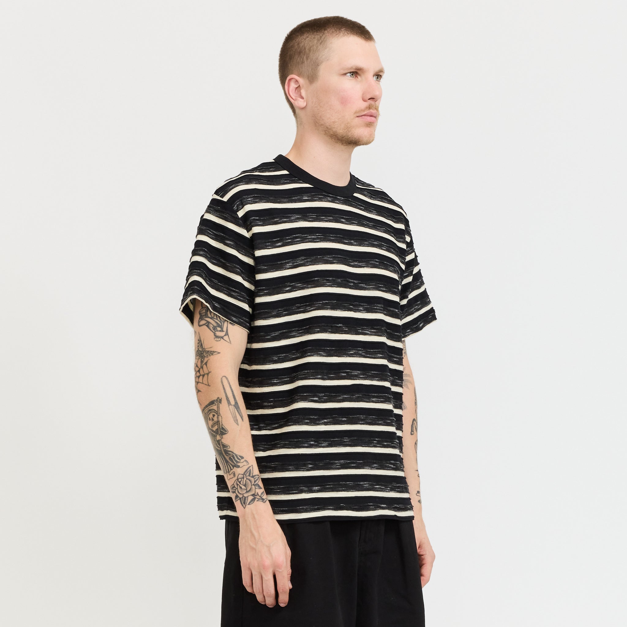 Casey Striped T-Shirt Black