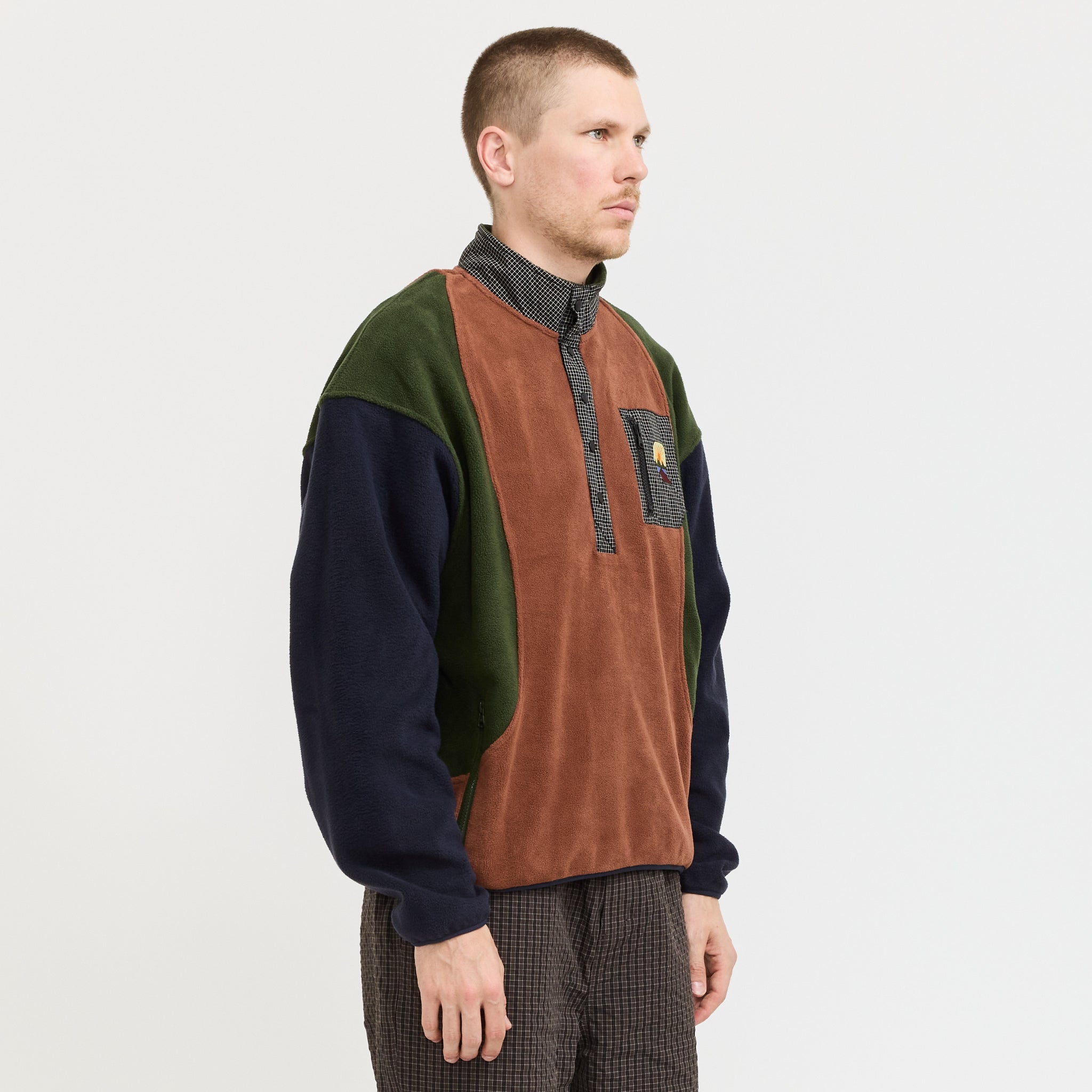 Brain Dead Equipment Ripstop Pullover Fleece Jacket Navy