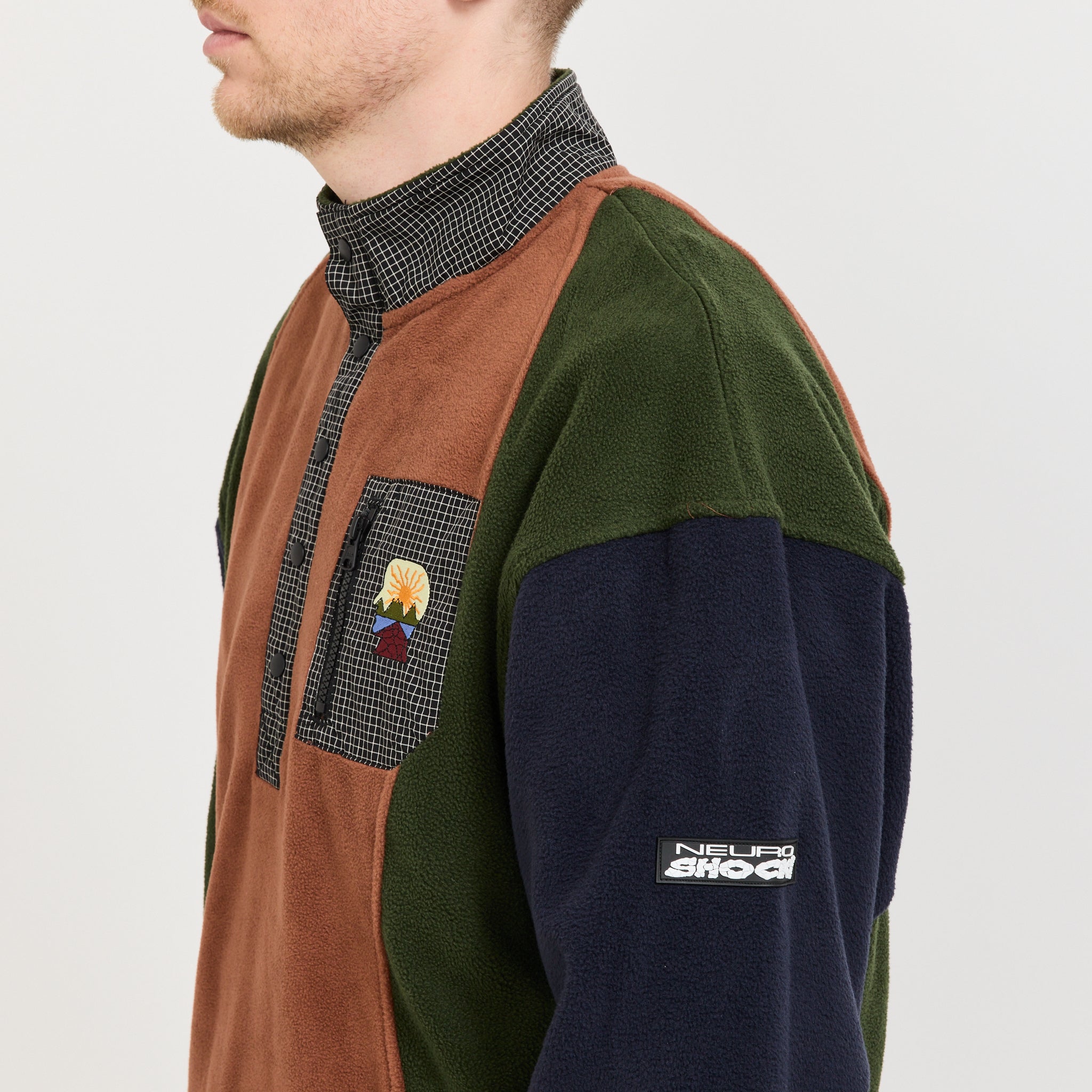 Brain Dead Equipment Ripstop Pullover Fleece Jacket Navy