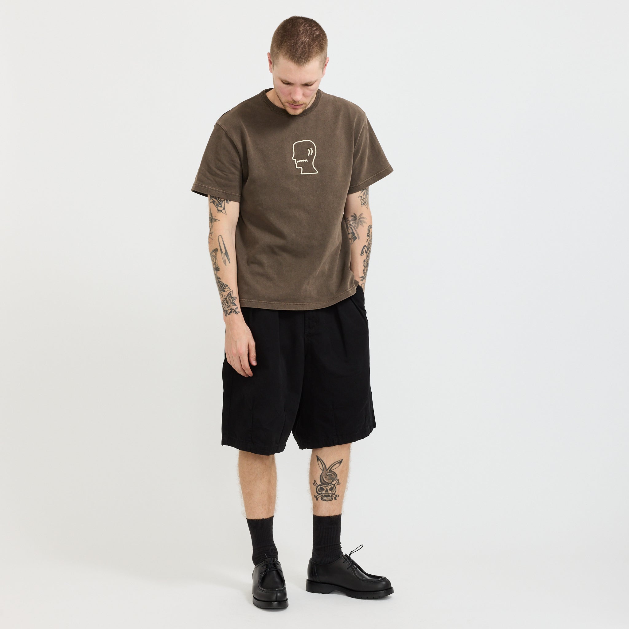 Heavyweight 3D Embroidery Logohead T-Shirt Brown
