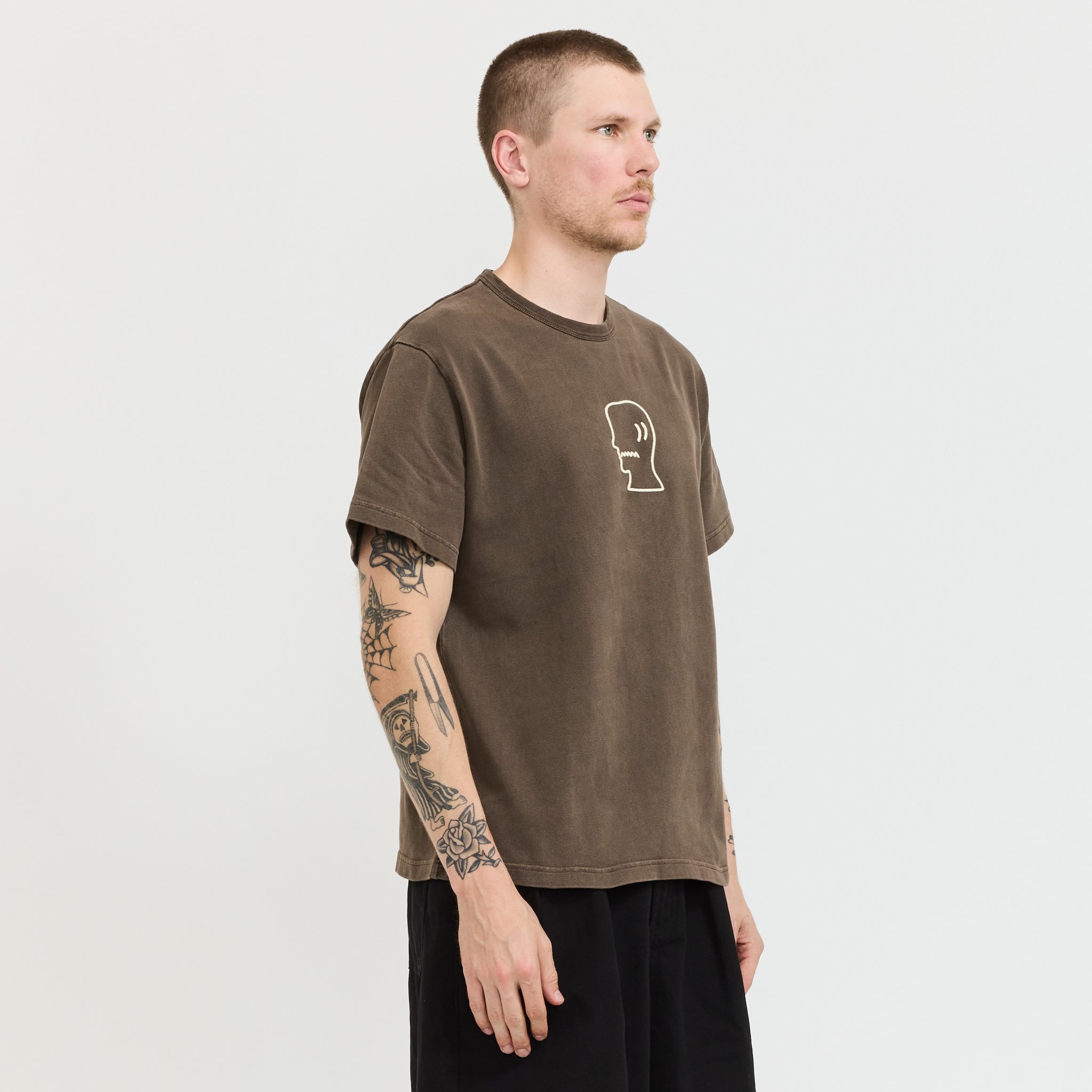 Heavyweight 3D Embroidery Logohead T-Shirt Brown