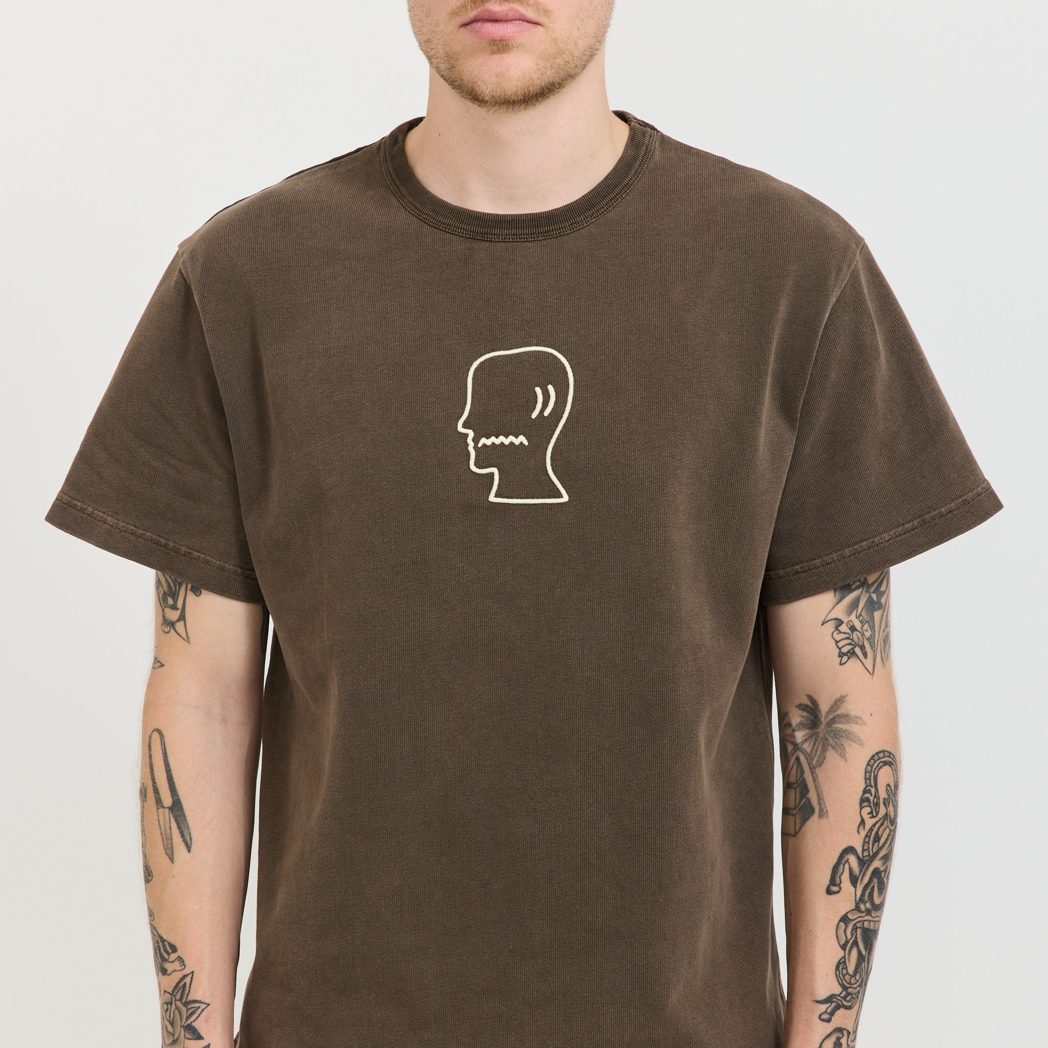 Heavyweight 3D Embroidery Logohead T-Shirt Brown