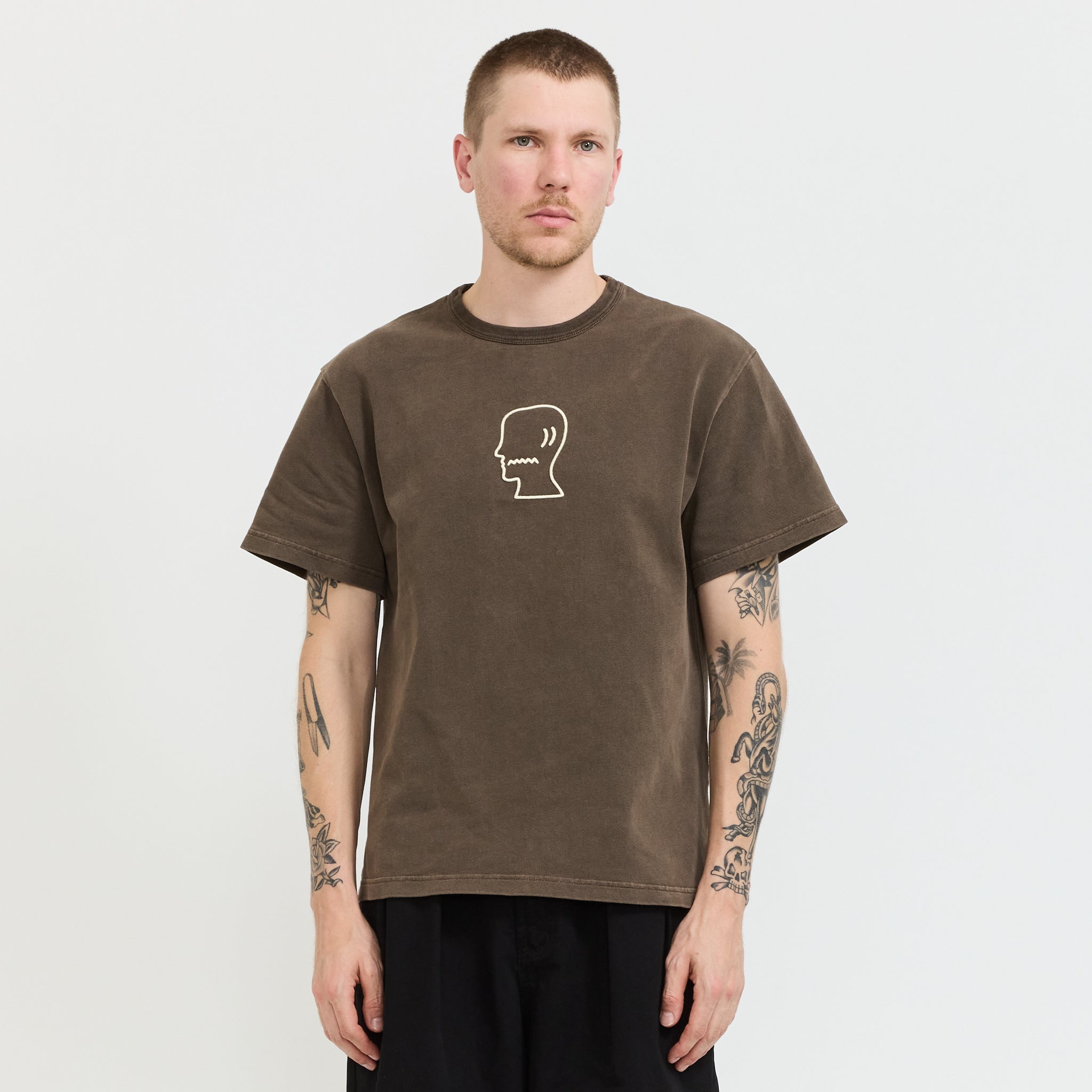 Heavyweight 3D Embroidery Logohead T-Shirt Brown