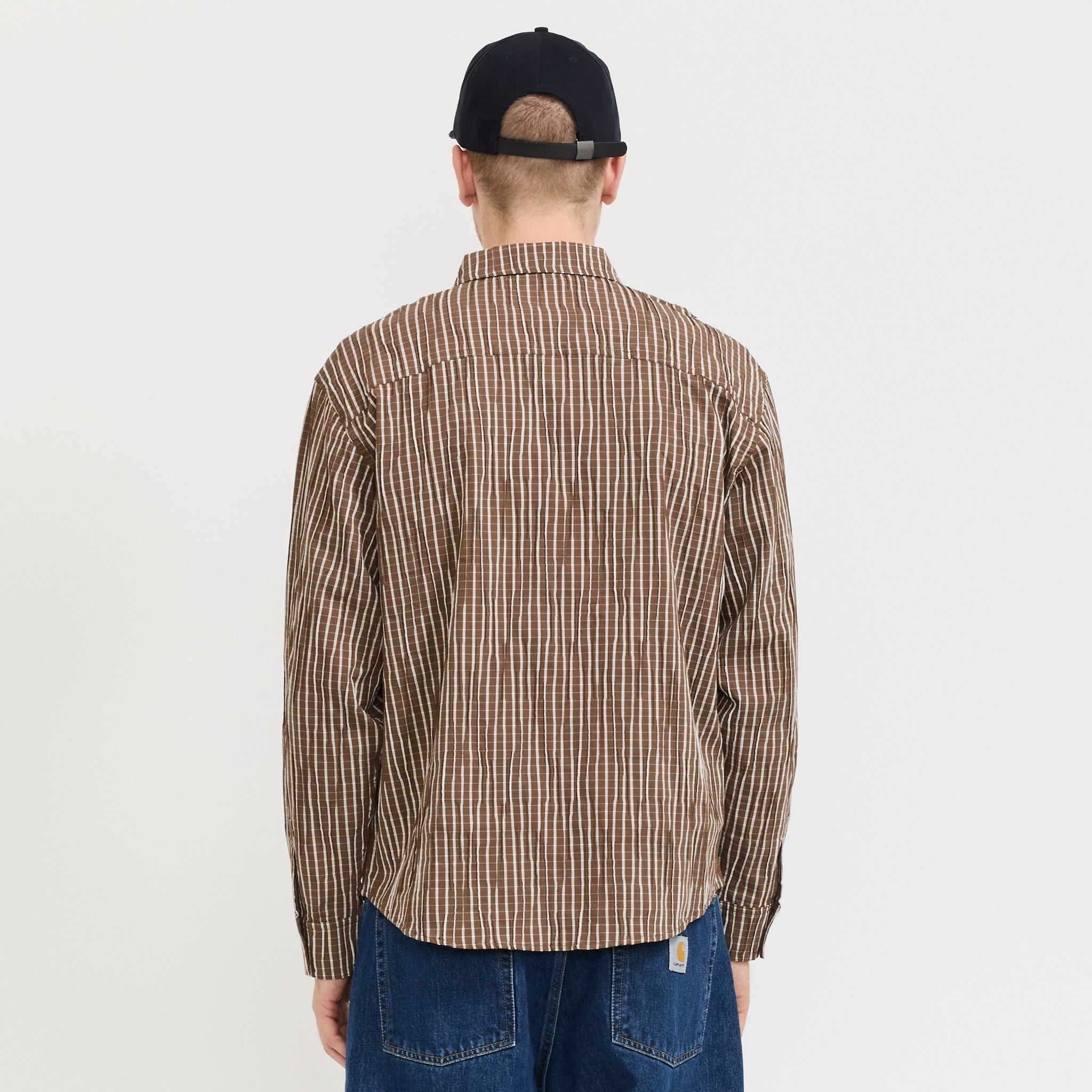 Organic Placket Button Up Shirt Brown