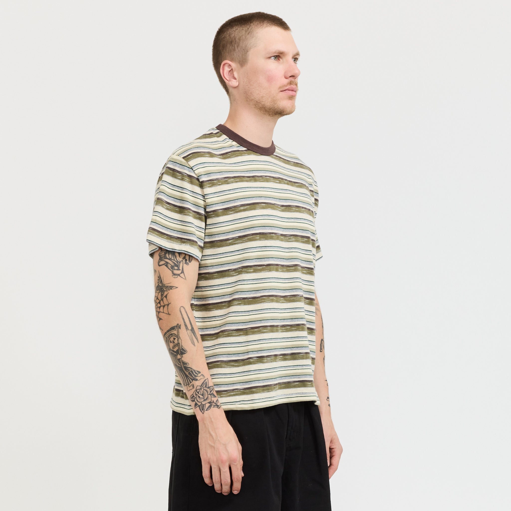 Toni Stripe T-Shirt Olive Multi
