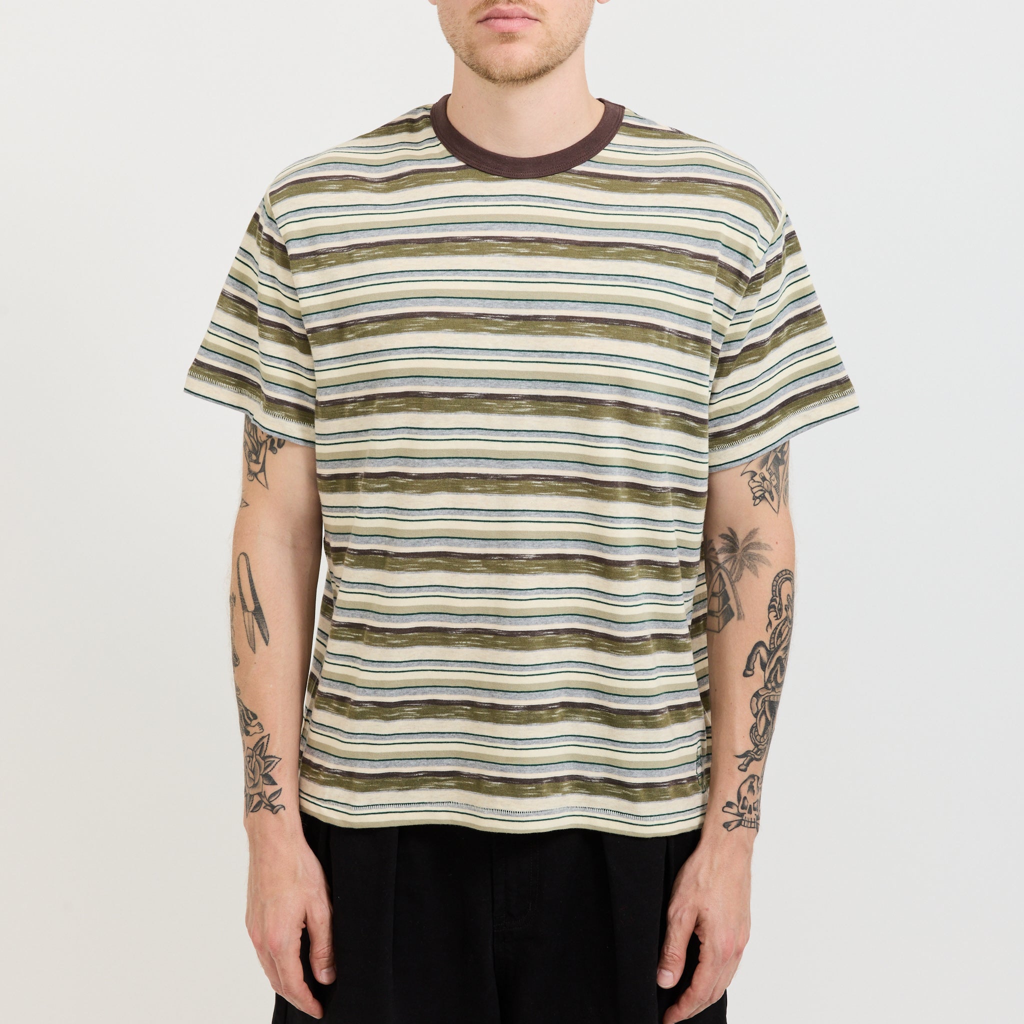 Toni Stripe T-Shirt Olive Multi