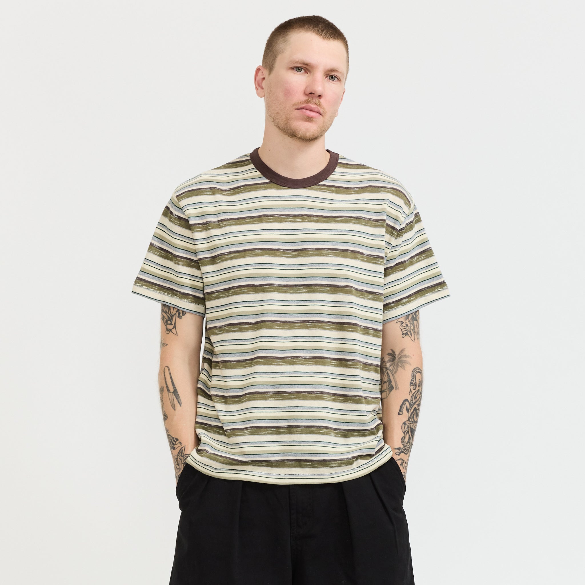Toni Stripe T-Shirt Olive Multi