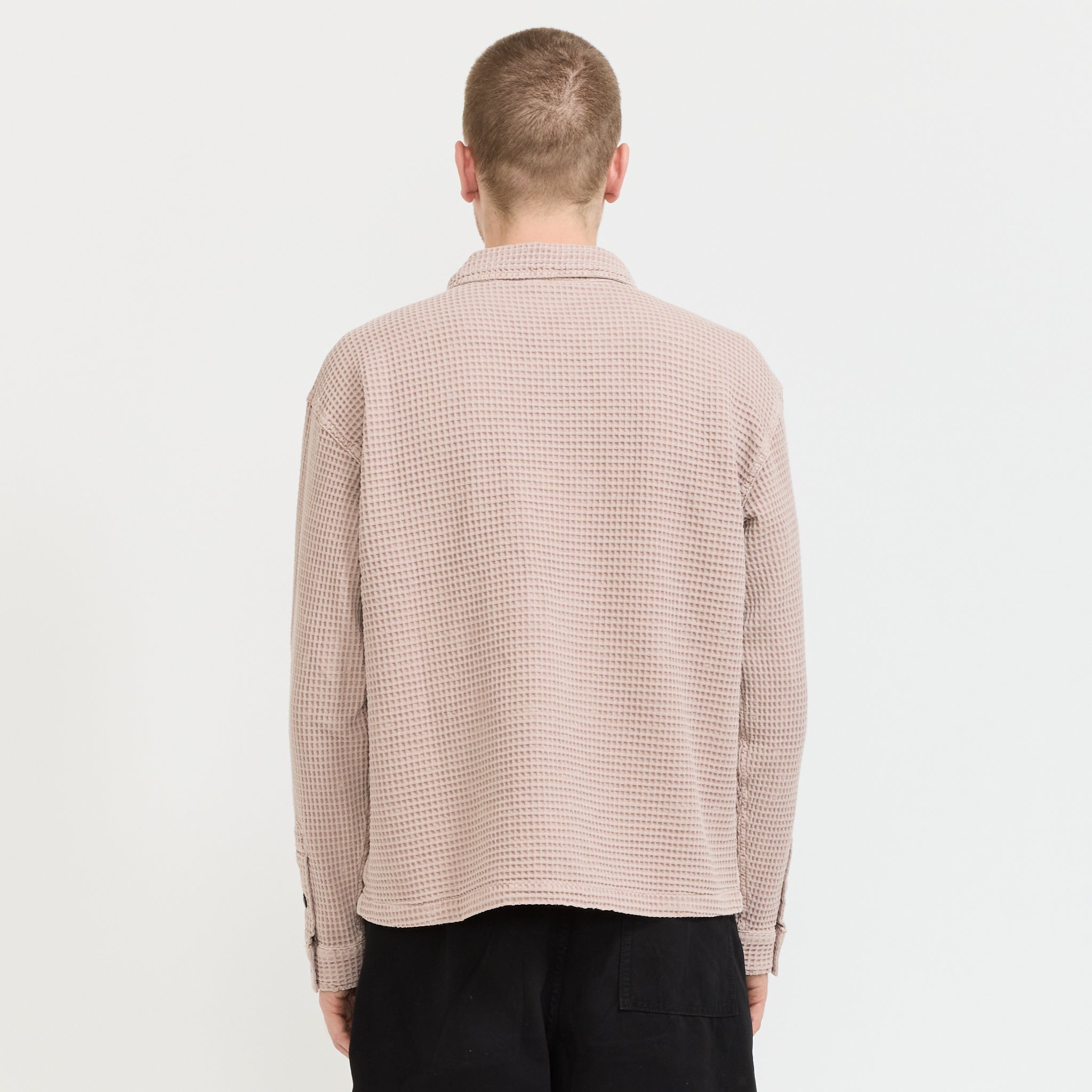 Waffle Button Front Shirt Sand